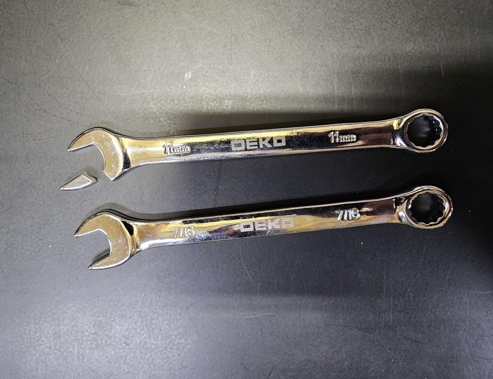 DEKOPRO Combination Wrench Set, SAE and Metric, 30-piece, 1/4 to 1 inch and 8-22mm, 12-Point, Chrome Vanadium Steel, with Plastic Tray customer photo 2