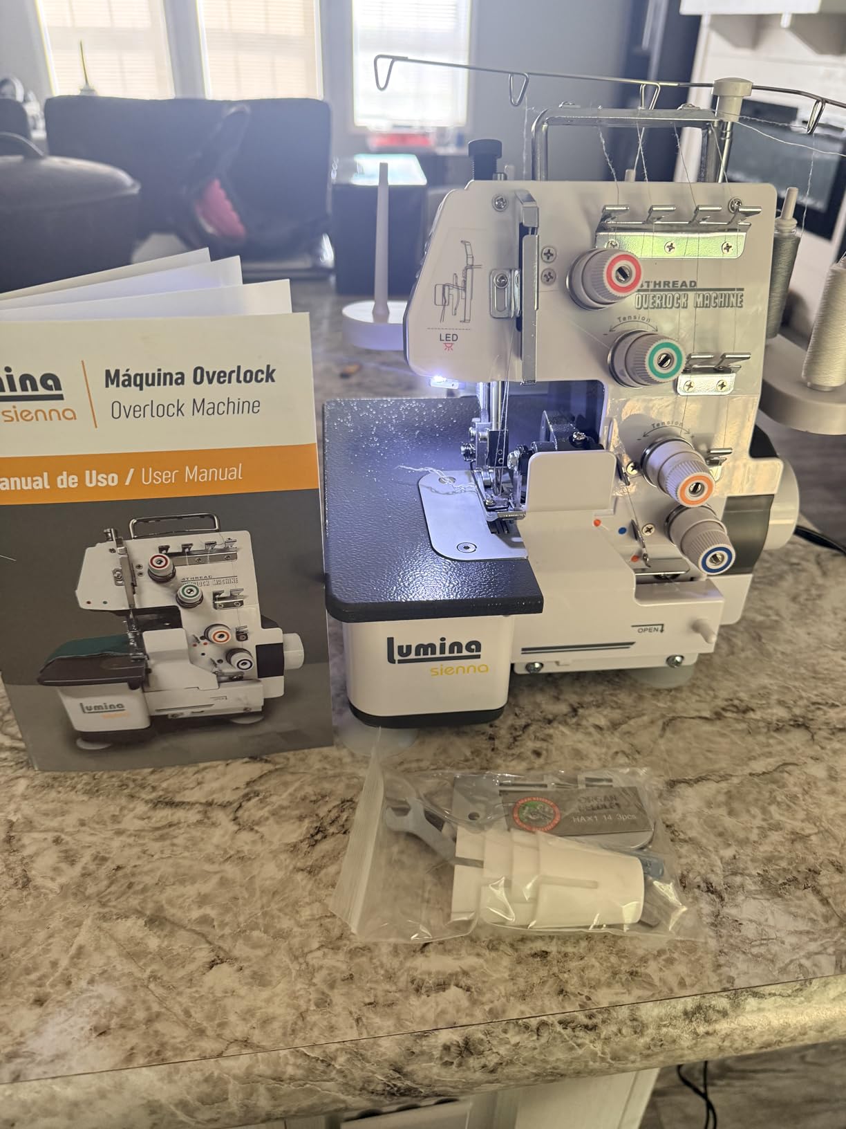 Lumina Sienna Serger Sewing Machine - Industrial Grade Sergers & Overlock Machines with Durable Metal Frame, 3-4 Serger Thread Capability - Overlocker Sewing Machine for Heavy Duty Fabric customer photo 1