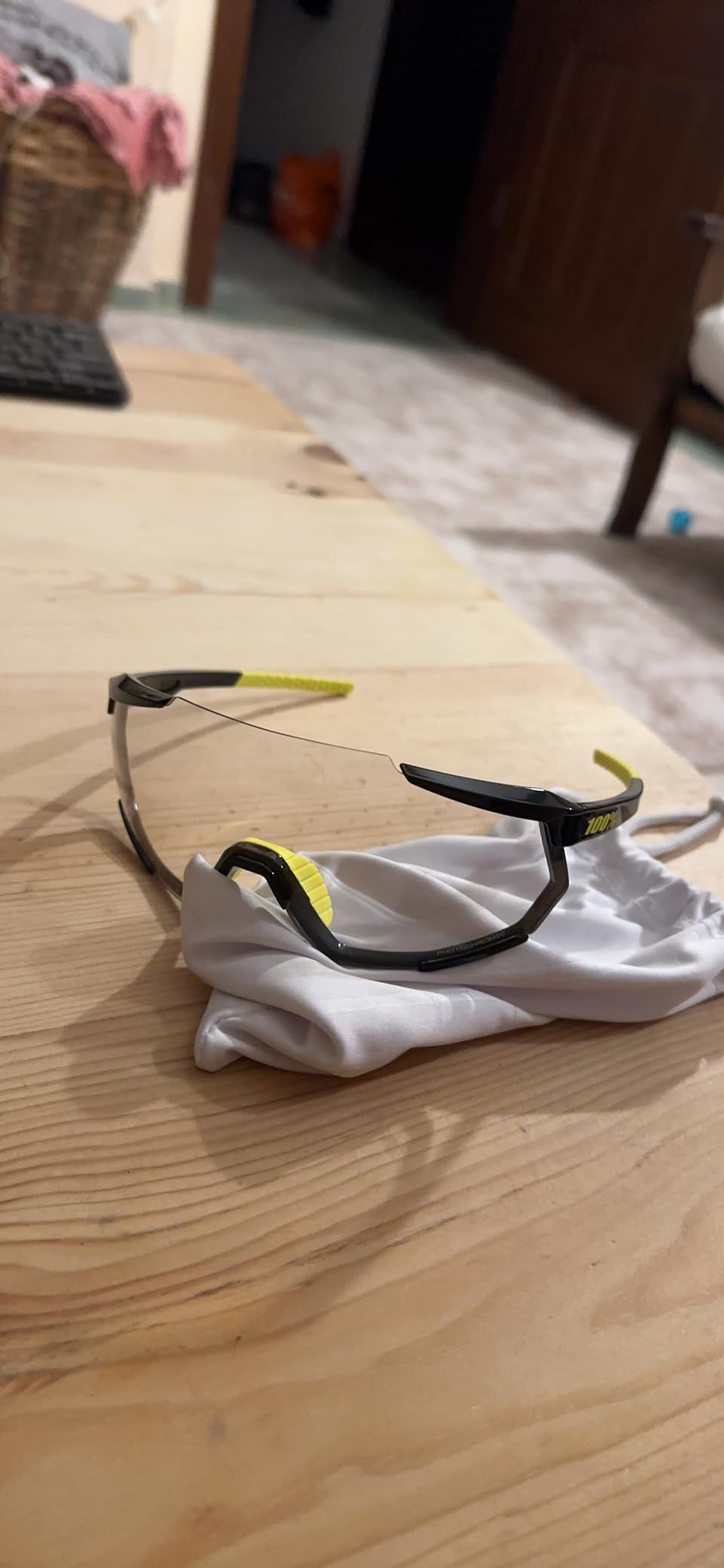 100% Racetrap 3.0 Sport Performance Sunglasses - Sport and Cycling Eyewear (Gloss Black - Photochromic Lens) customer photo 1
