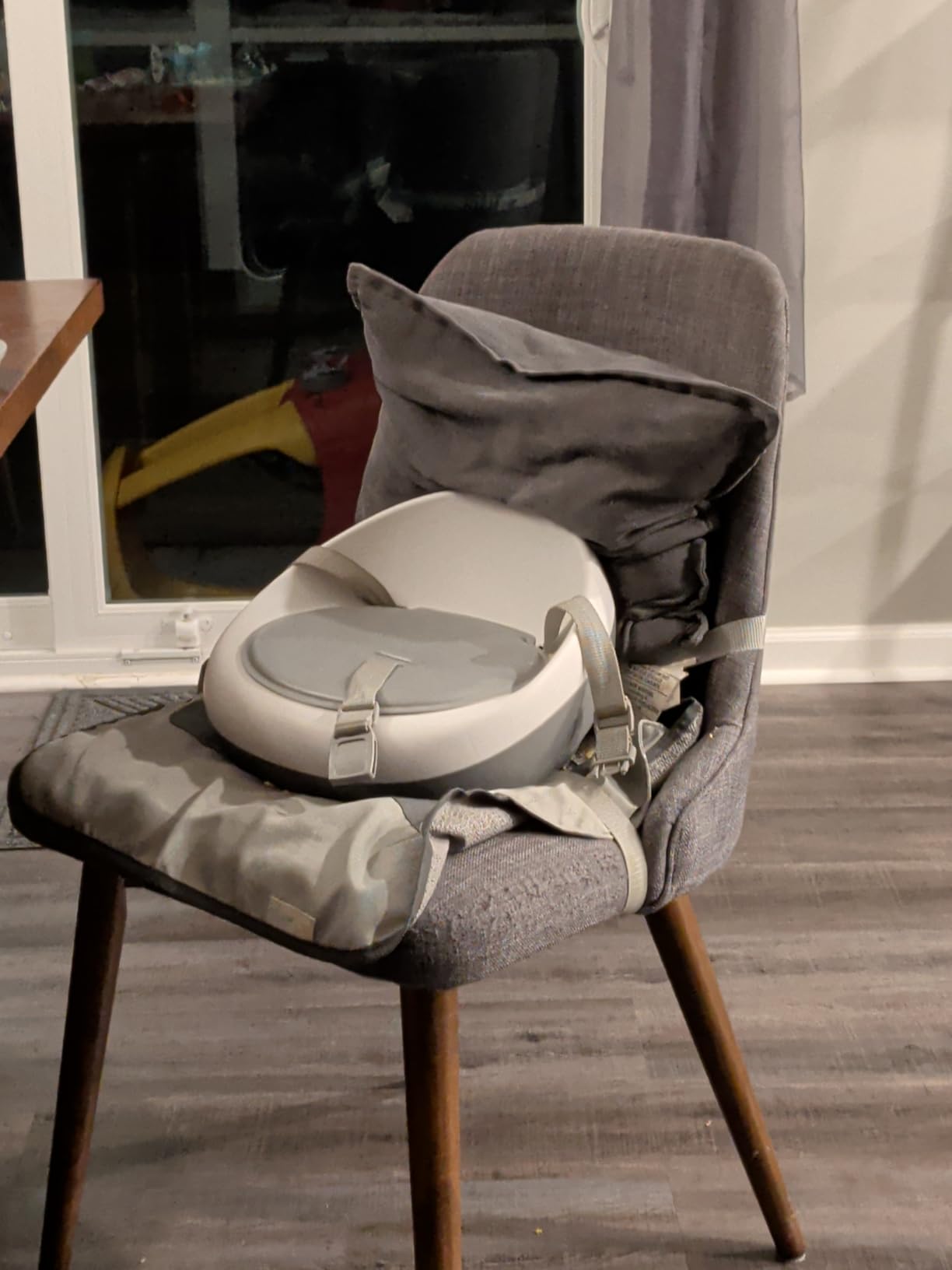 Skip Hop Booster Seat for Dining Table, Sleek Seat Booster, Grey/White customer photo 1