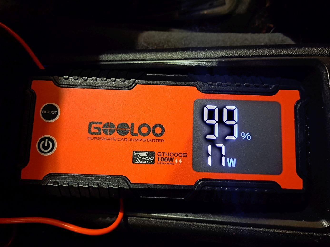GOOLOO GT4000S Jump Starter 4000 Amp Car Starter 100W Two-Way Fast-Charging Portable Car Battery Charger Booster Pack for 10L Diesel and All Gas Engines, SuperSafe Lithium Jump Box for 12V Vehicles customer photo 1