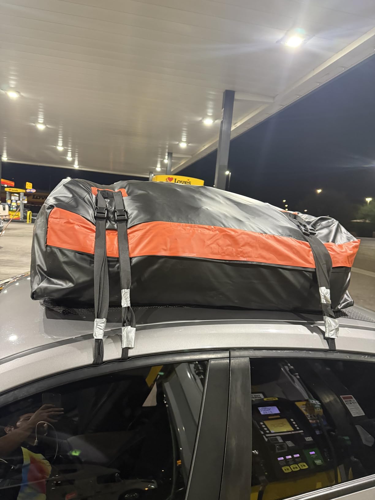 Car Rooftop Cargo Carrier Bag, 15 Cubic Feet Waterproof Heavy Duty 840D Car Roof Bag for All Vehicle with/Without Racks - Anti-Slip Mat, 6 Door Hooks, Storage Bag, 2 Extra Straps, Luggage Lock customer photo 1
