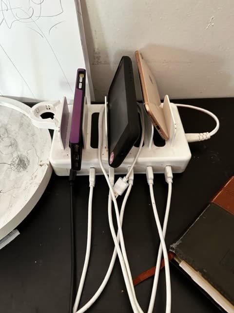 CREATIVE DESIGN Charging Station for Multiple Devices, 50W 6 Ports Charging Dock with 6 Cables Compatible with Cellphone,Tablet, Kindle, Apple Watch and Other Electronic customer photo 2