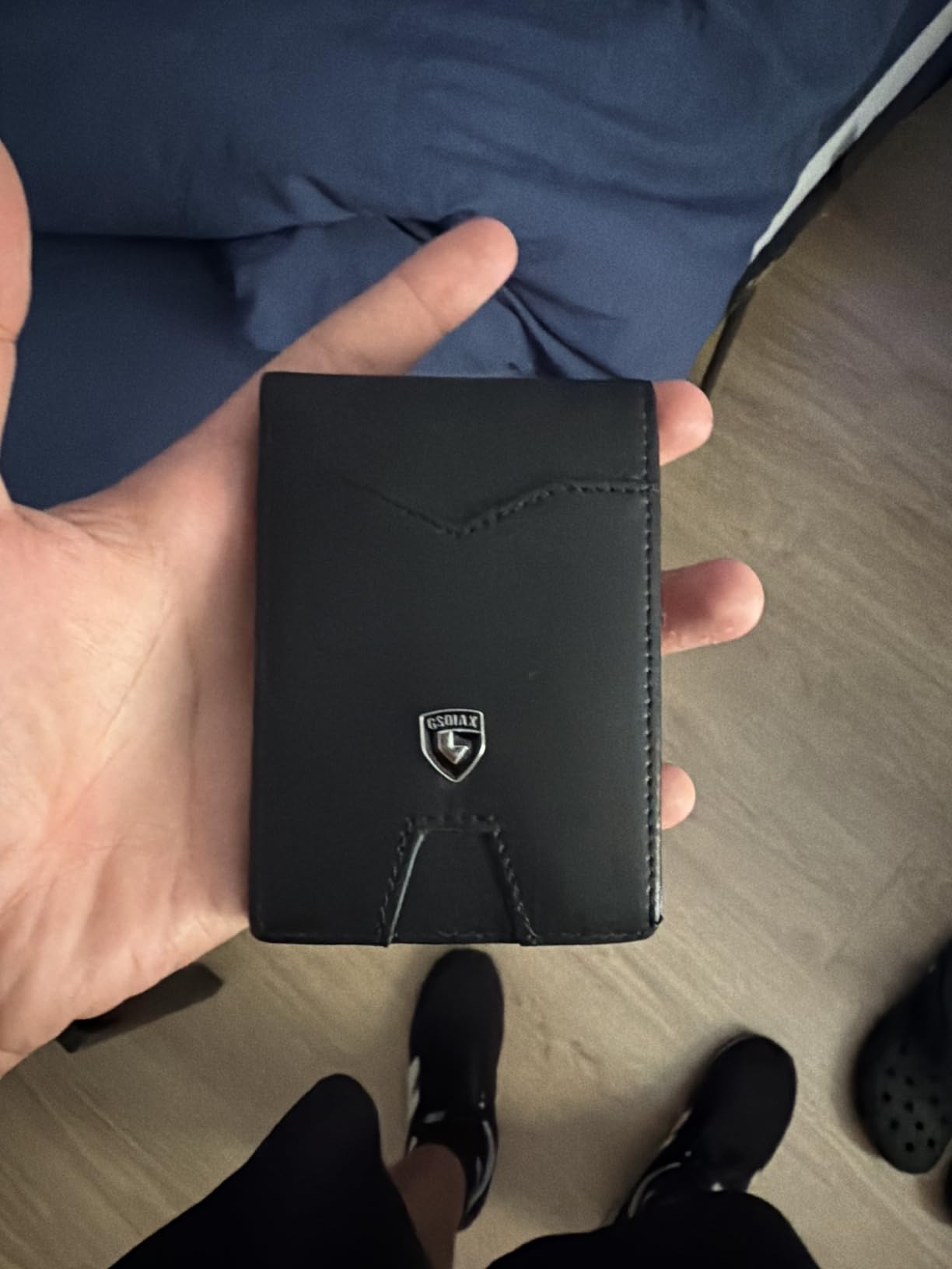 Slim Wallet for Men Rfid Blocking Leather Bifold Front Pocket Carbon Fiber Credit Card Holder Novelty Wallets With Gift Box customer photo 2