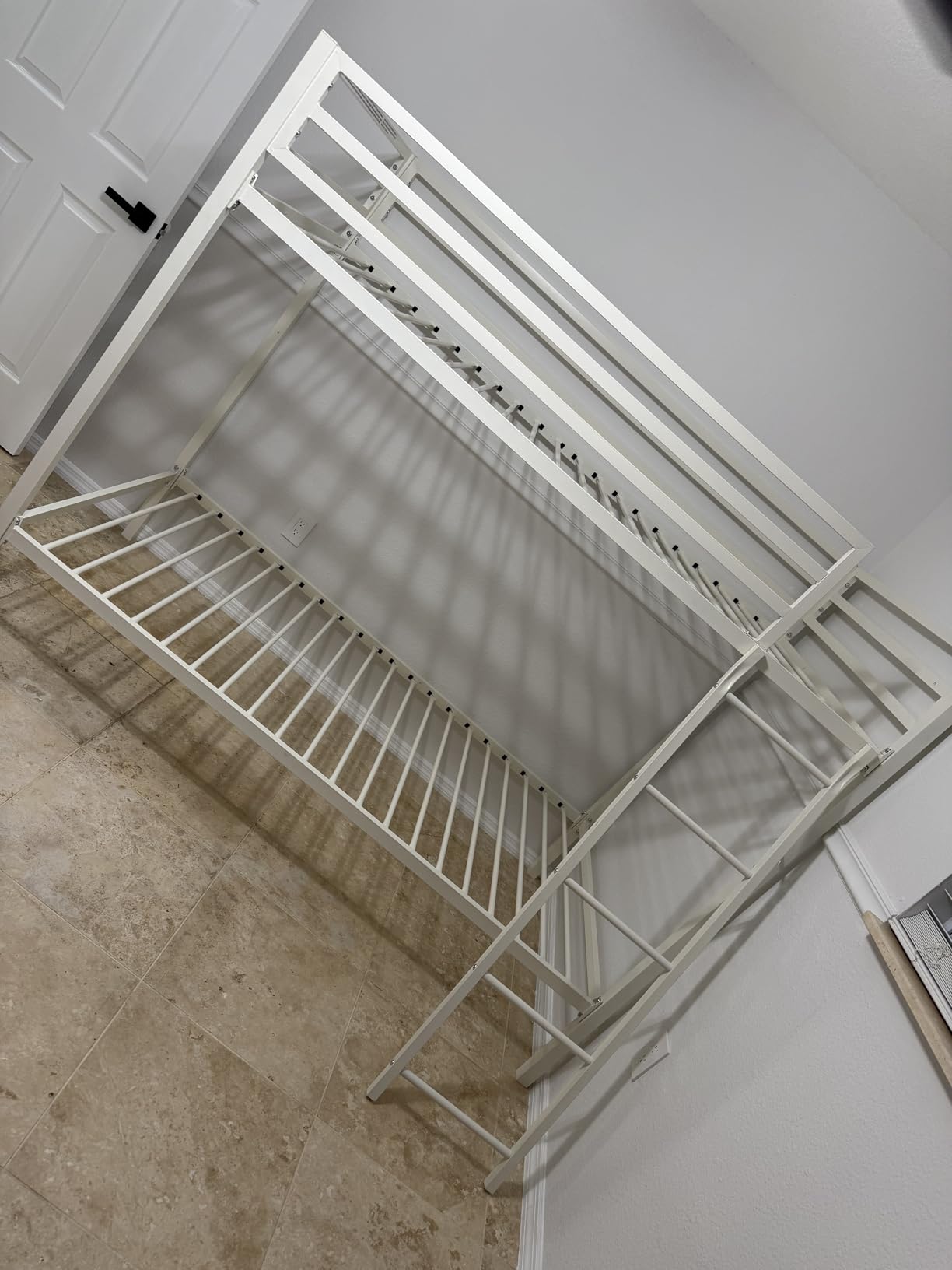 SHA CERLIN Loft Bunk Bed Twin Over Twin Size with Ladder and Guardrail, Heavy Duty Metal Slats Support No Box Spring Needed Small Space Saving Furniture for Bedroom Dorm, Black customer photo 1