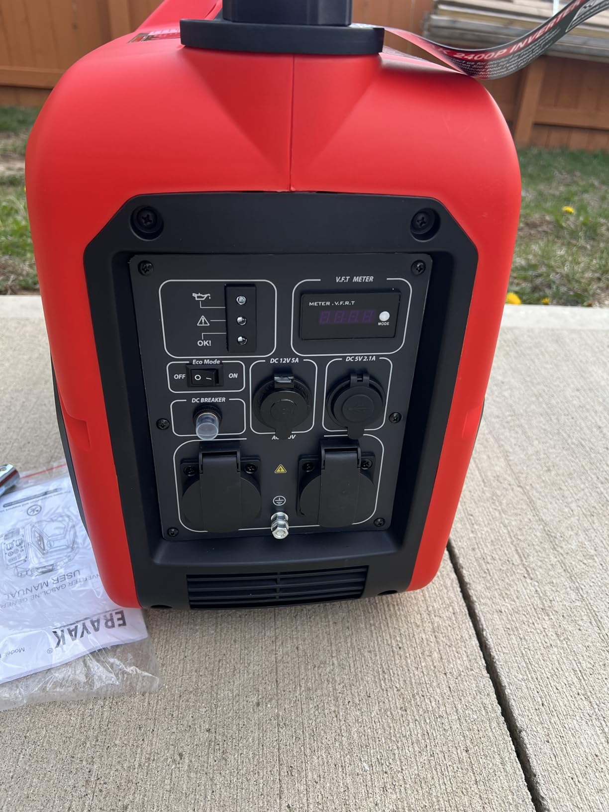 ERAYAK 2400W Portable Inverter Generator for Home Use, Super Quiet Small Generator for Camping Outdoor Emergency Power Backup, Gas Powered Engine, EPA, ECO Mode customer photo 2