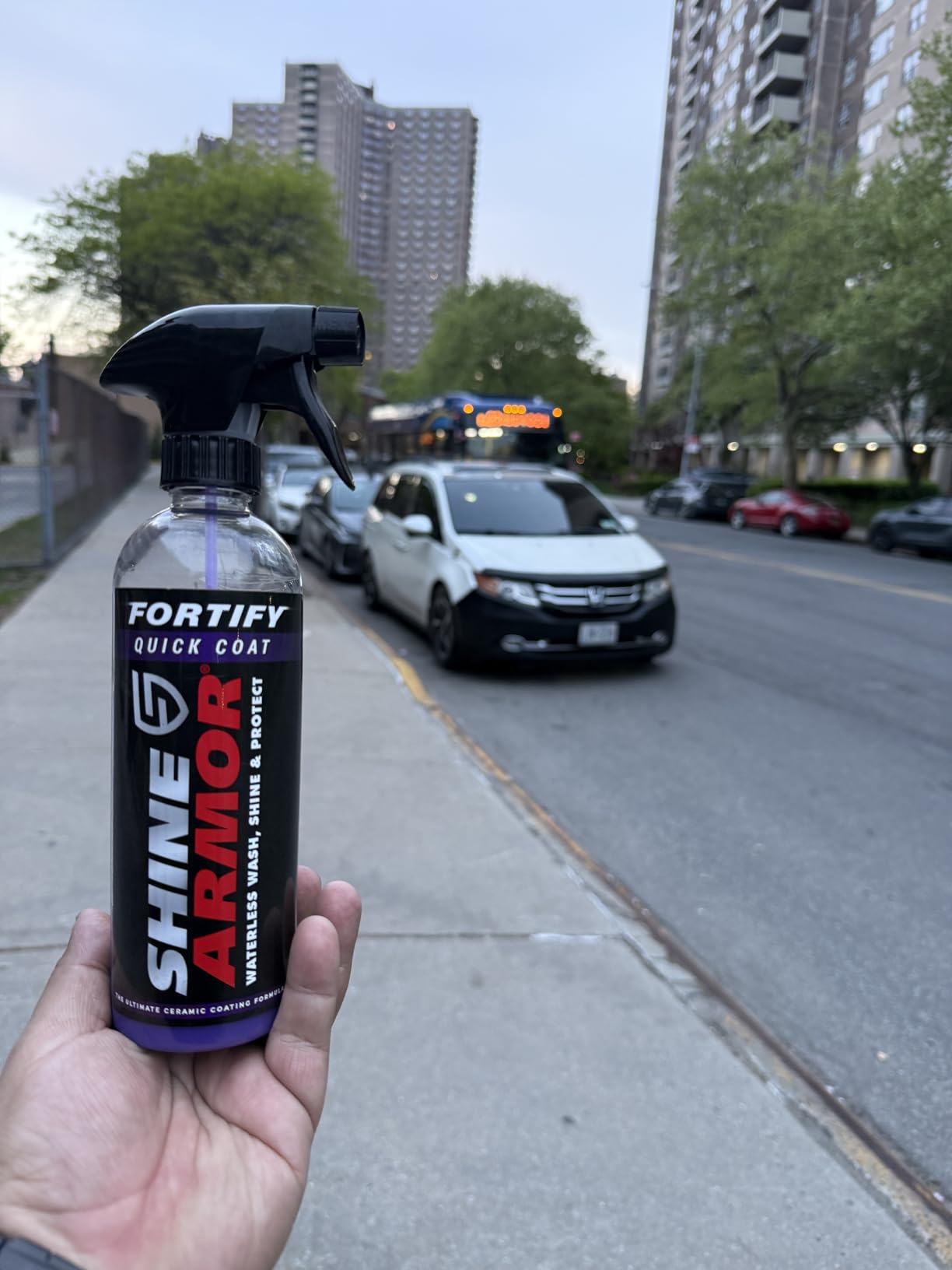 SHINE ARMOR Fortify Quick Coat: 3-in-1 Complete Detailing Spray - Car Wax, Waterless Wash and Ceramic Coating - Paint Protection for Cars, Trucks, Bikes and SUVs, Made in USA, 16floz customer photo 1