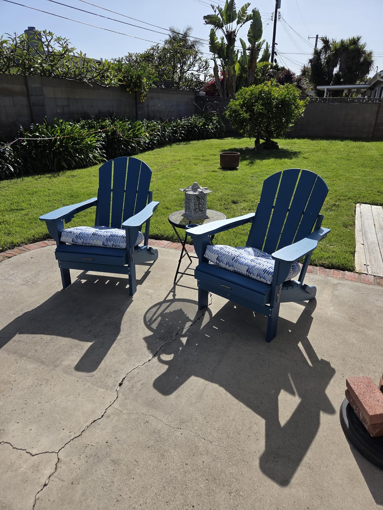 Folding Adirondack Chairs Patio Chairs Outdoor Adirondack Chair Weather Resistant Chair for Patio, Outside, Deck, Backyard, Fire Pit Chair, Campfire Chairs (Black) customer photo 1