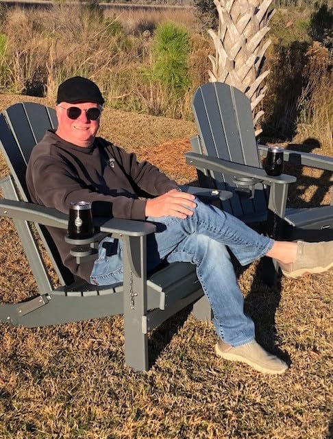 Folding Adirondack Chairs Patio Chairs Outdoor Adirondack Chair Weather Resistant Chair for Patio, Outside, Deck, Backyard, Fire Pit Chair, Campfire Chairs (Black) customer photo 2