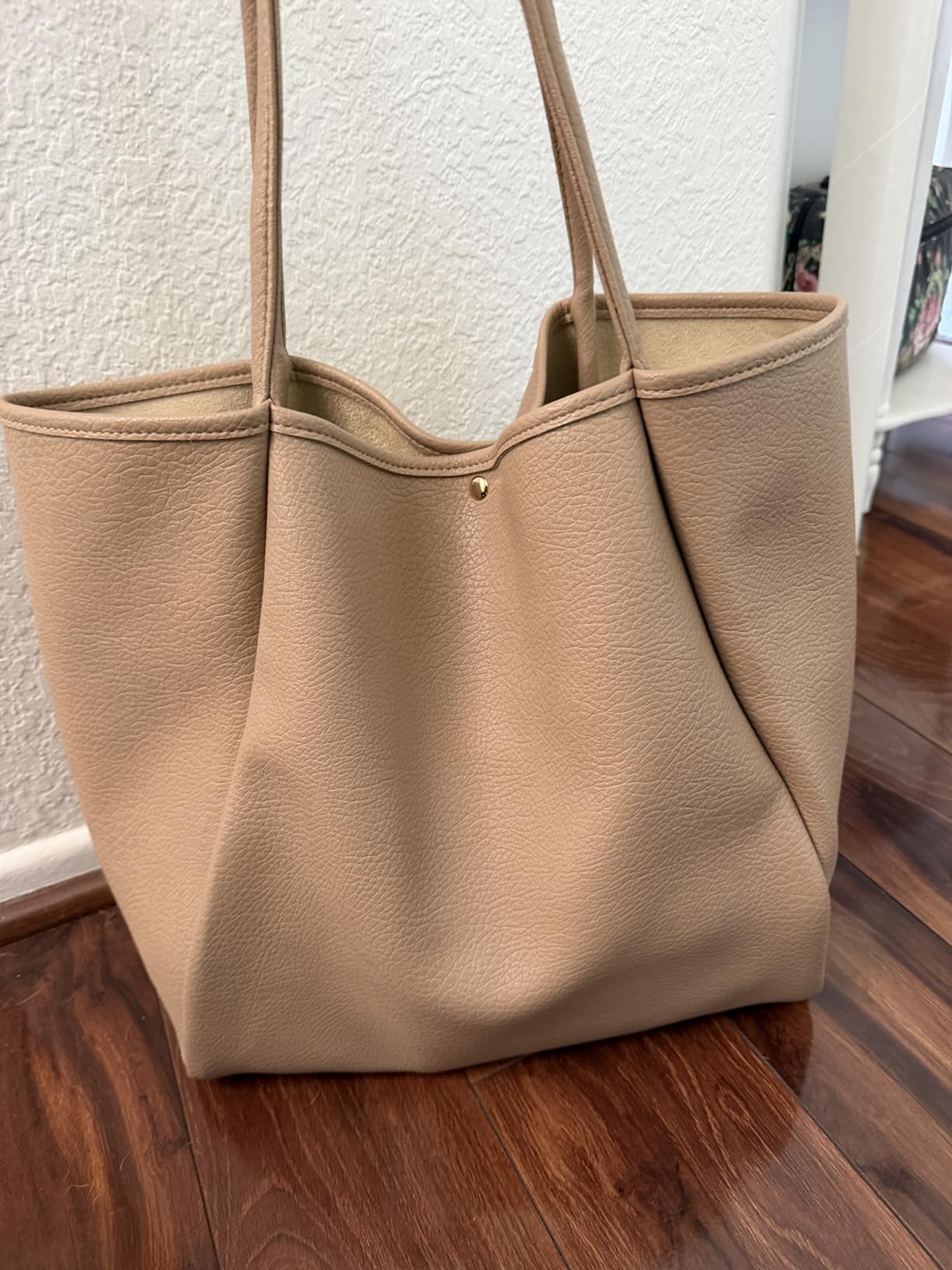 Oversize Pu Leather Tote Women Weekender Bag Shopper Handbag Travel Purse customer photo 1