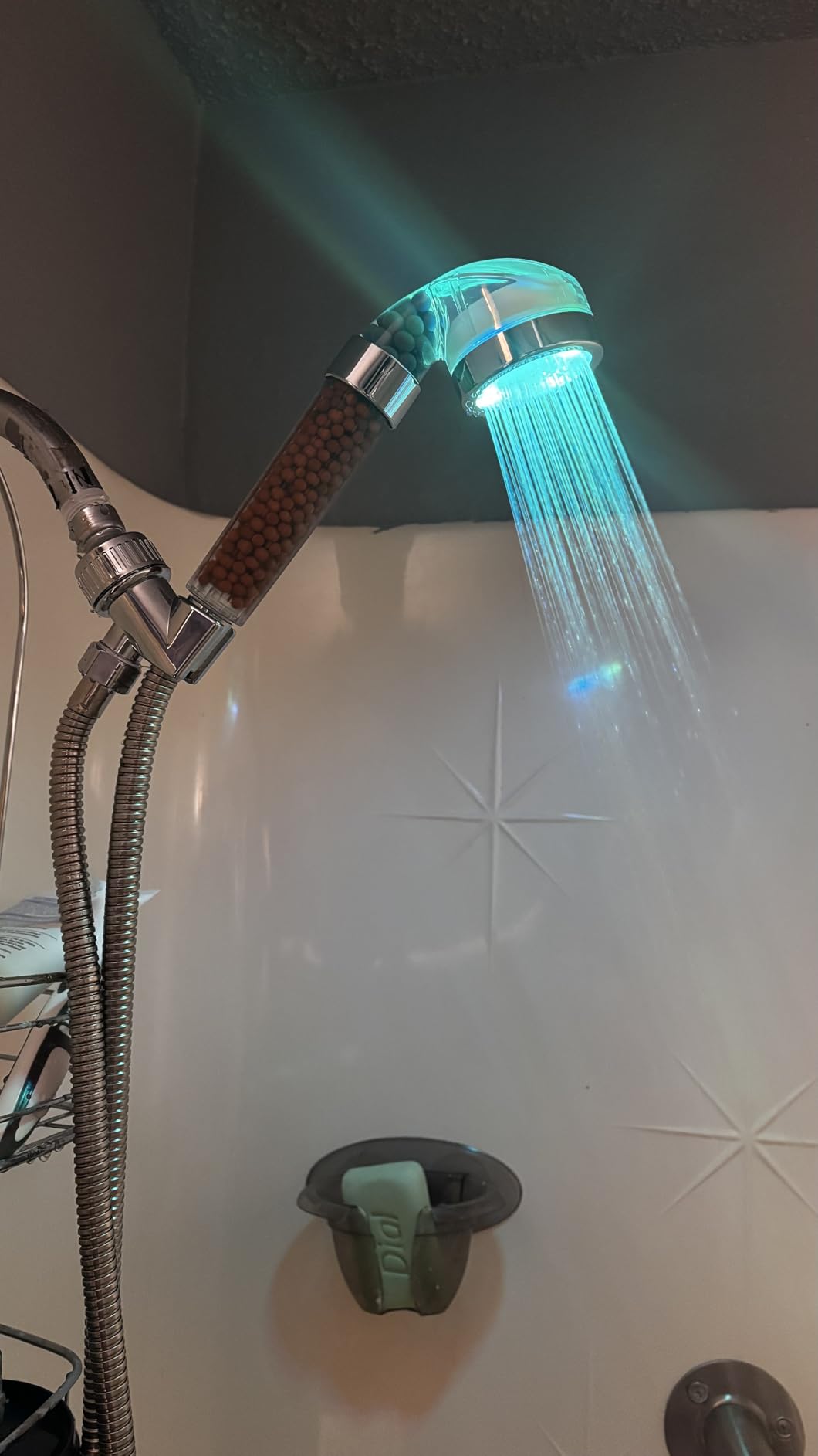 Vacto LED Handheld Shower Head Set with Filtration, Automatic 7-color Changing Shower Head Kit, High Pressure Handheld Shower Head with Hose and Bracket, Water Saving Showerheads with Filtration Beads customer photo 2