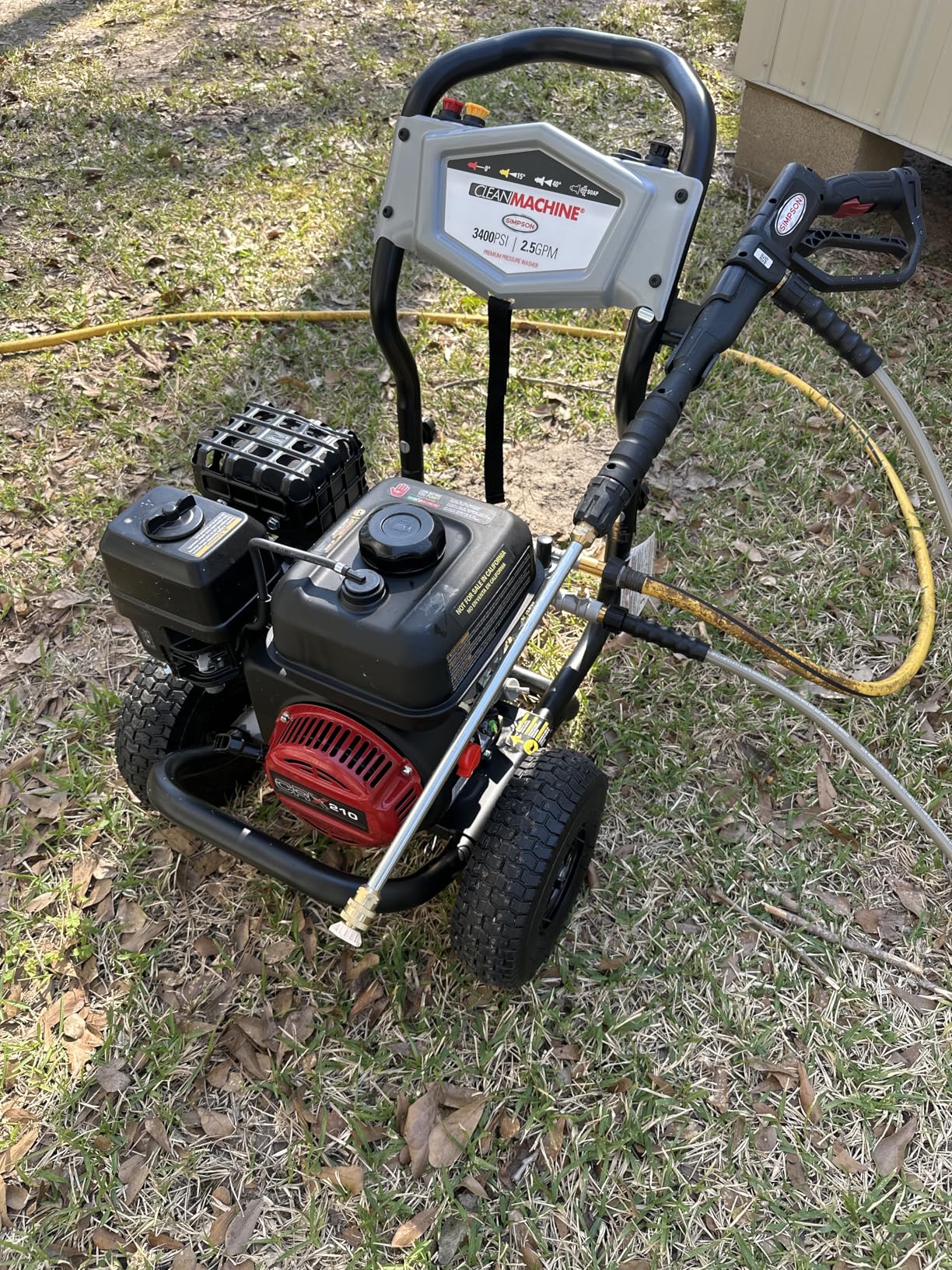Simpson 3400 PSI Gas Pressure Washer and 15-Inch Surface Cleaner, 2.5 GPM Residential Power Washer, 25' Hose, Clean Machine, 49-State (CM61248-S) customer photo 2