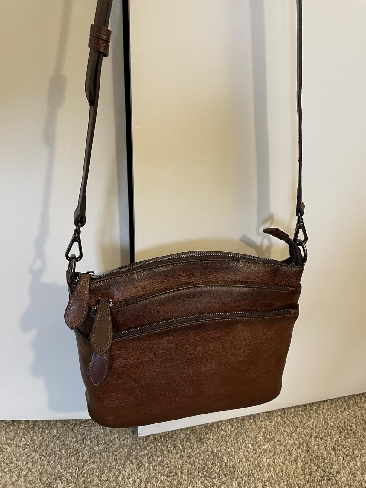 HESHE Crossbody Bags for Women Genuine Leather Purses with Multi-Pockets Vintage Shoulder Satchel Bag customer photo 2