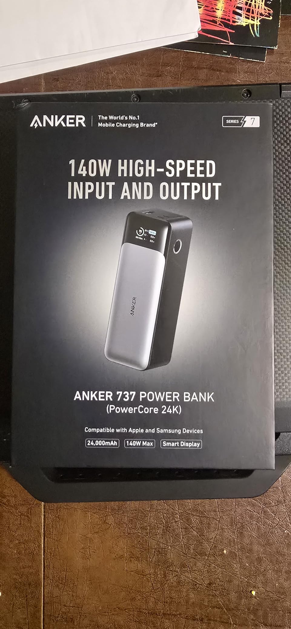 Anker 737 Power Bank, 140W Max 3-Port Laptop Portable Charger, 24,000mAh, Smart Display, Compatible with iPhone 16 / 15 / 14 Series, Vision Pro, Samsung, MacBook, and More customer photo 2