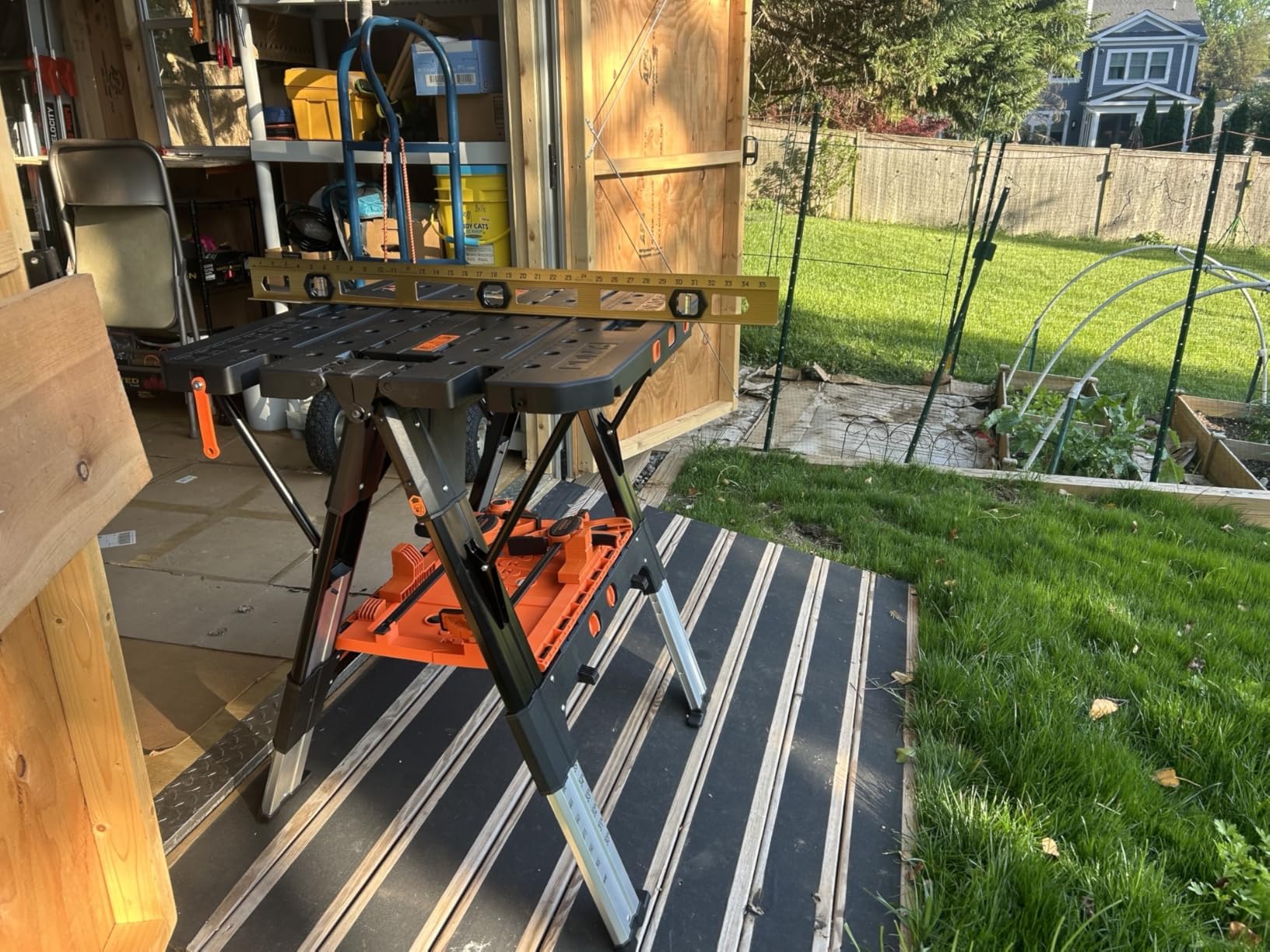 Pony Portable Folding Work Table, 2-in-1 as Sawhorse & Workbench, 31