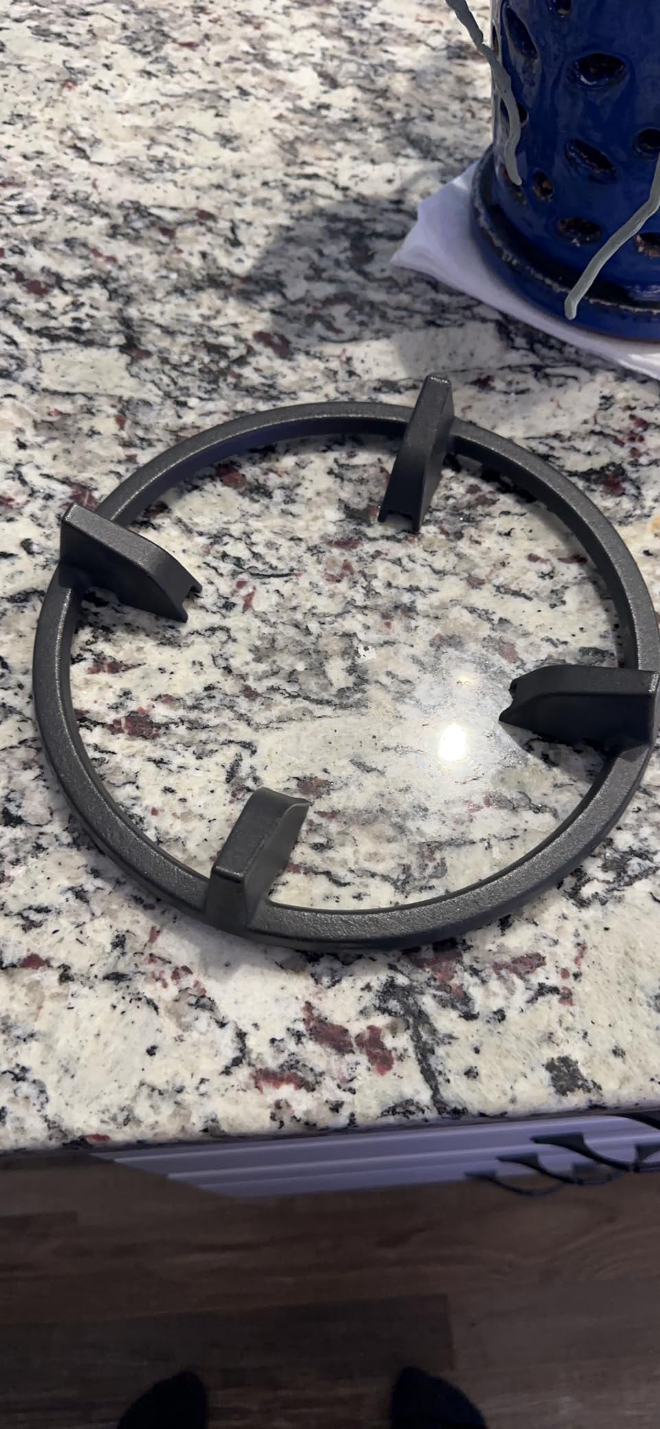 Wok Ring, 9 Inch Wok Support Ring Gas Stove Cast Iron Non Slip Gas Stove Top Burner Rings Wok Pan Stand Holder Gas Range Replacement Parts for GE, KitchenAid, Samsung, Whirlpool, Kenmore, Frigidaire customer photo 1