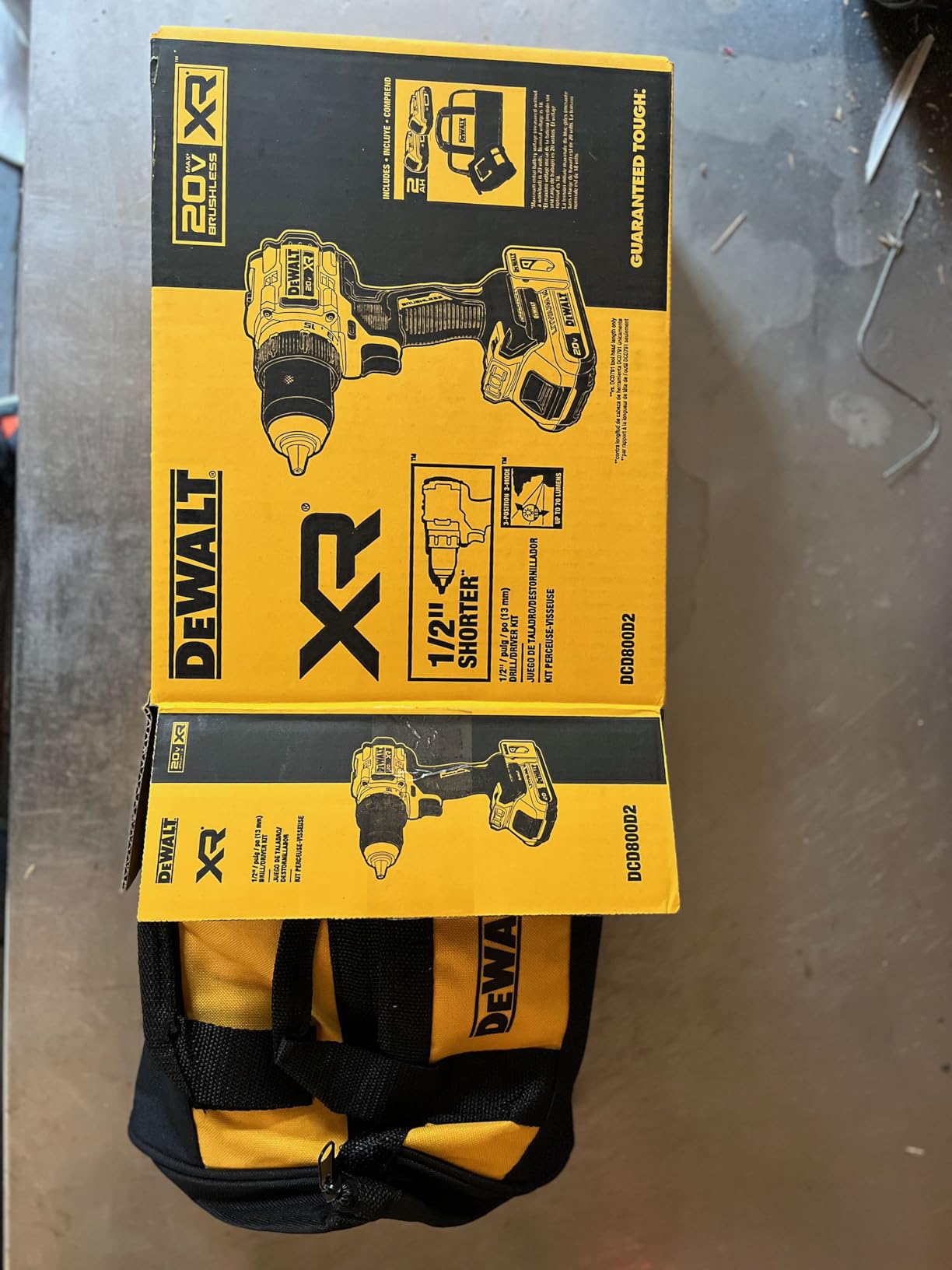 DEWALT 20V MAX XR Cordless Drill/Driver Kit, Brushless, Compact, with 2 Batteries and Charger (DCD800D2) customer photo 2