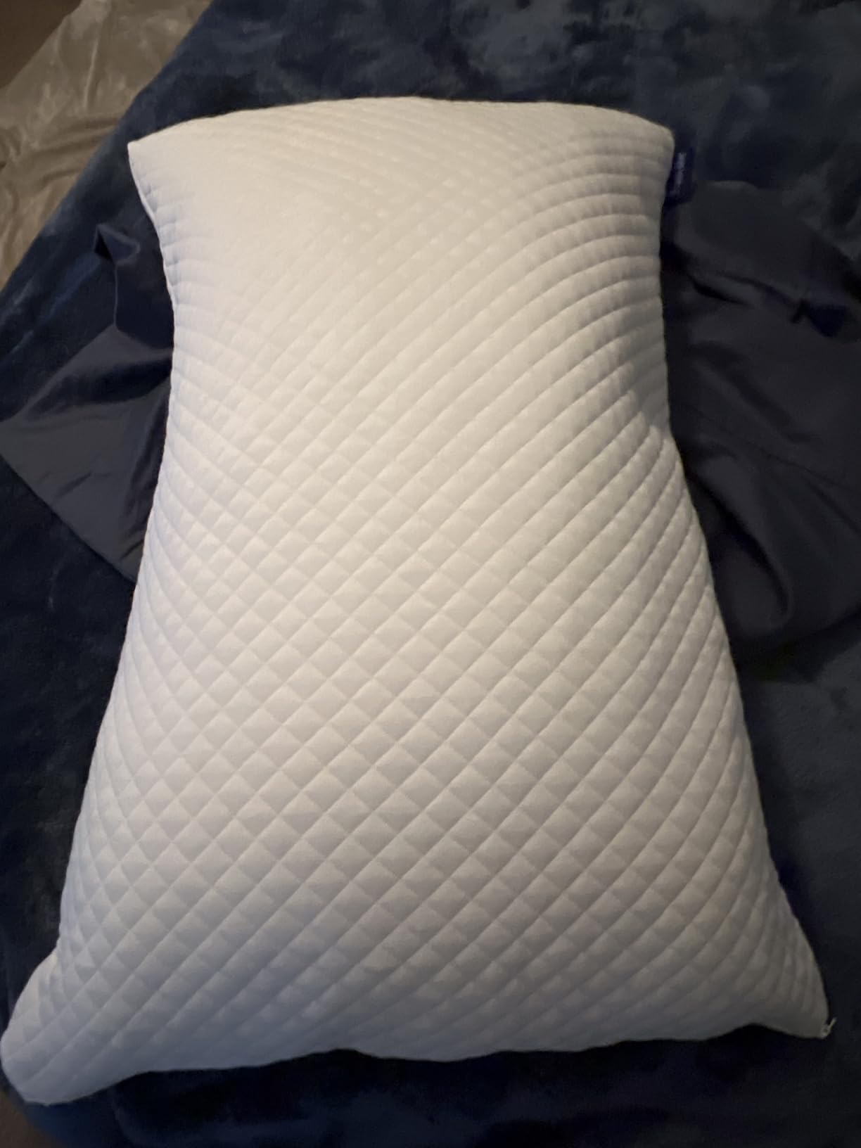 DreamyBlue Signature Pillow w/Adjustable Loft, Shredded Memory Foam Fill, Neutral Alignment for Side, Back, and Stomach Sleepers, Washable Bamboo Rayon Cover, CertiPUR-US Certified Foam (Queen) customer photo 2