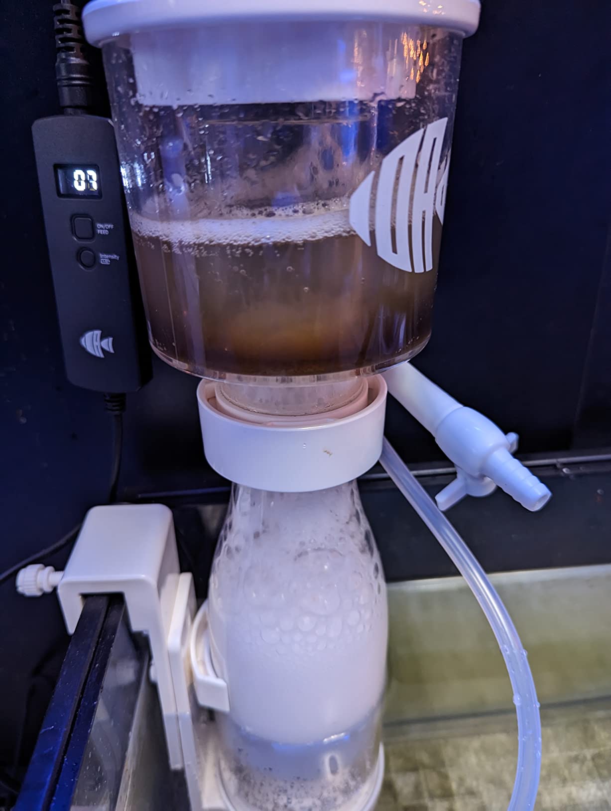 IOAOI Protein Skimmers for Saltwater Aquariums, Hang On Protein Skimmer for Fish Tanks up to 80 Gallons, DC Pinwheel Pump with Controller, Not for Rimmed Tank customer photo 2