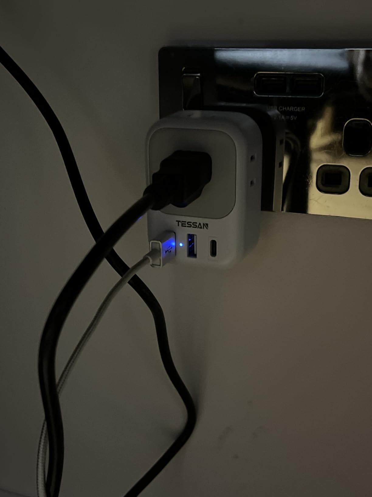 2 Pack European Plug Adapter USB C, TESSAN US to Europe Adapter 4 Outlets 3 USB Charger customer photo 2
