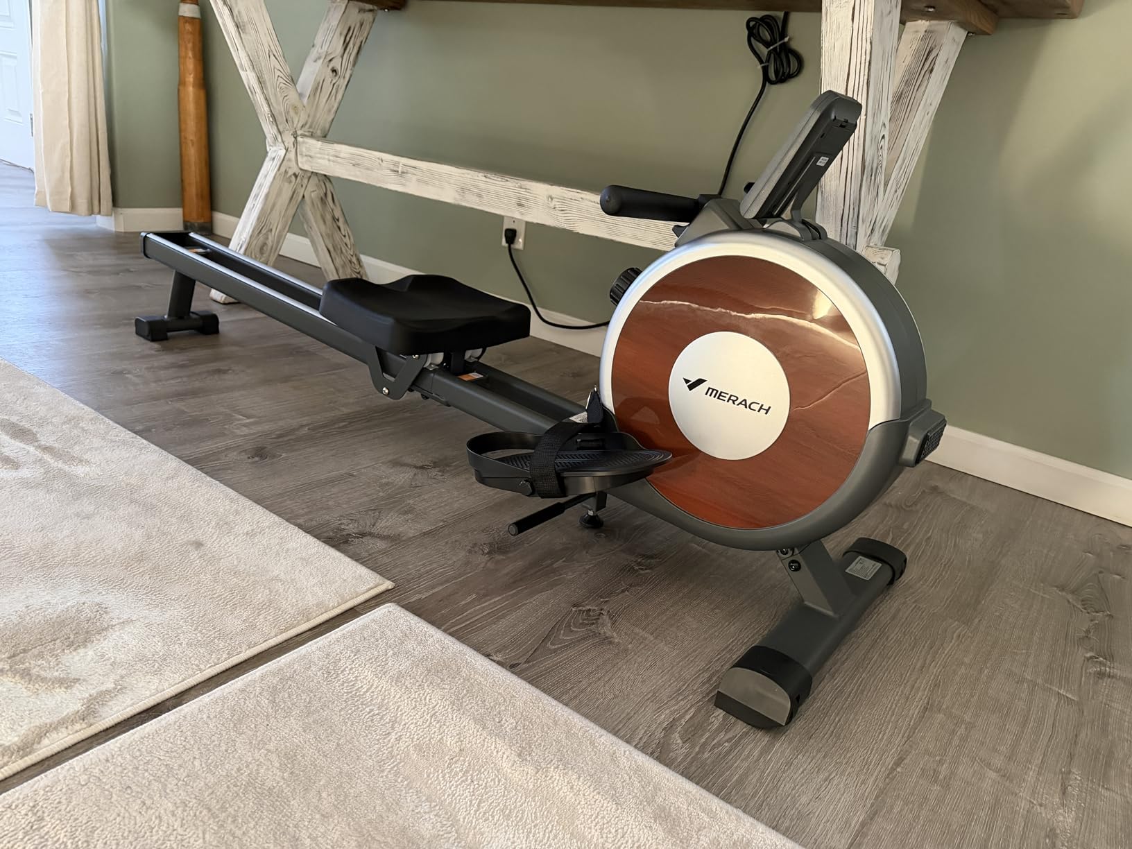 MERACH Rowing Machines for Home, Magnetic Rowing Machine with 16 Levels, Rower Machine of Quiet Resistance, Dual Slide Rail with Max 350lbs Weight Capacity, App Compatible customer photo 1