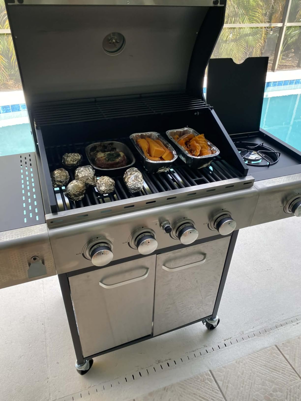 Captiva Designs 4-Burner Propane Gas BBQ Grill with Side Burner & Porcelain-Enameled Cast Iron Grates, 42,000 BTU Output Stainless Steel Grill for Outdoor Cooking Kitchen and Patio Backyard Barbecue customer photo 1