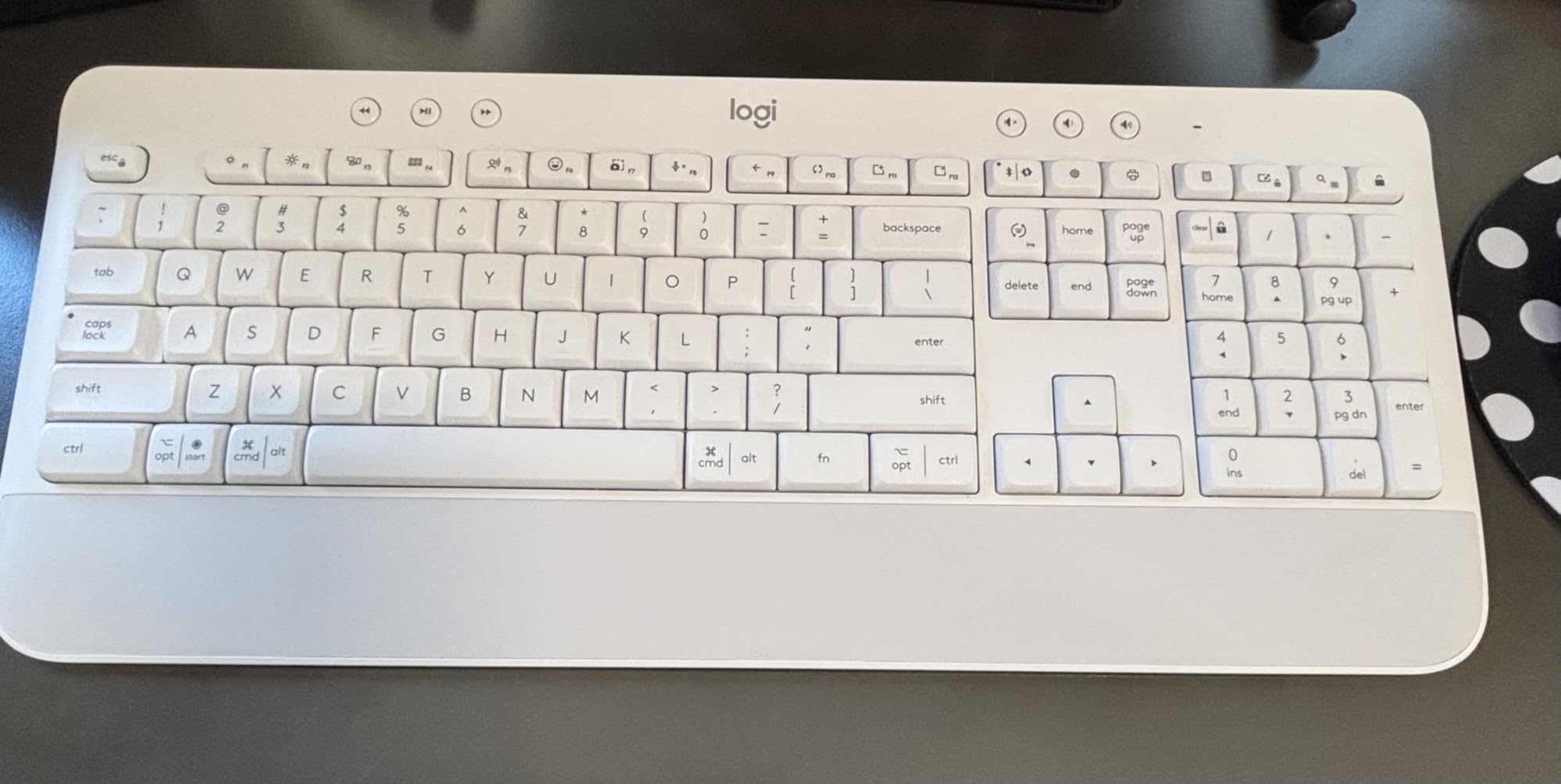 Logitech Signature K650 Comfort Full-Size Wireless Keyboard with Wrist Rest, BLE Bluetooth or Logi Bolt USB Receiver, Deep-Cushioned Keys, Numpad, Compatible with Most OS/PC/Window/Mac - Graphite customer photo 1
