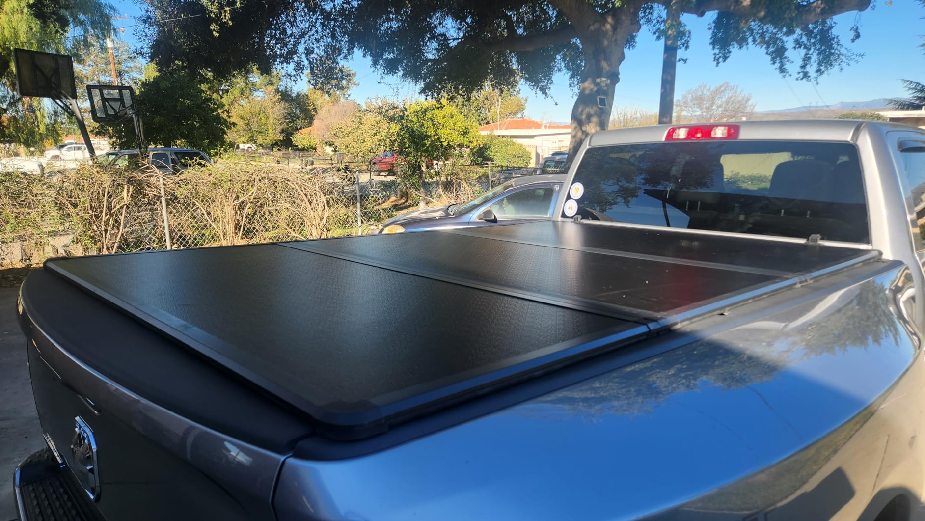 Toptiny Hard Folding Truck Bed Tonneau Cover - HTF011 - Fits 2009-2026 Dodge Ram 1500 5' 7