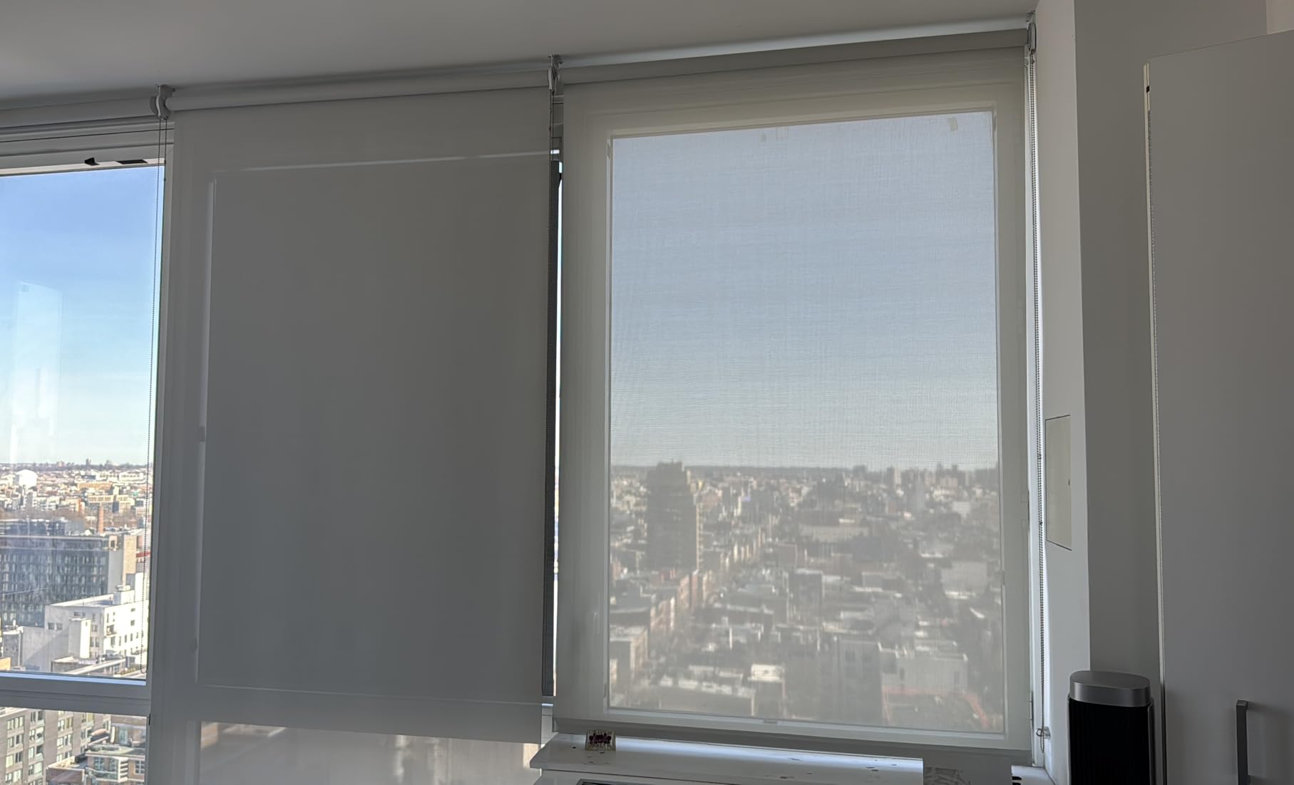 Smart Motorized Blinds with Remote, Cordless No-Drill Automatic Roller Shades, Blackout Electric Blind for Windows, White, 34 x 72 customer photo 1