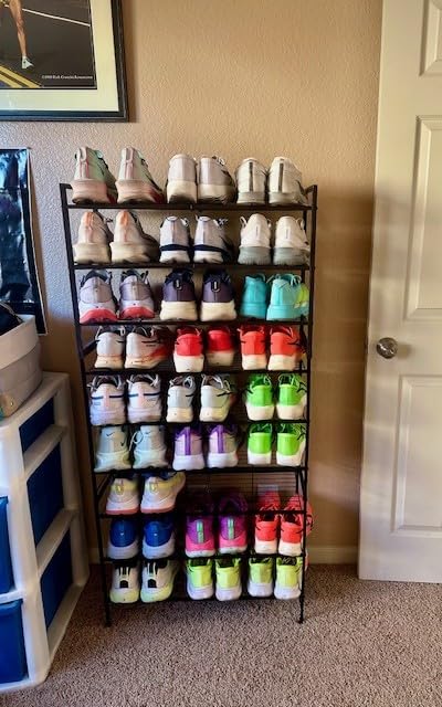Simple Houseware 3-Tier Stackable Shoes Rack Storage Shelf, Black customer photo 2