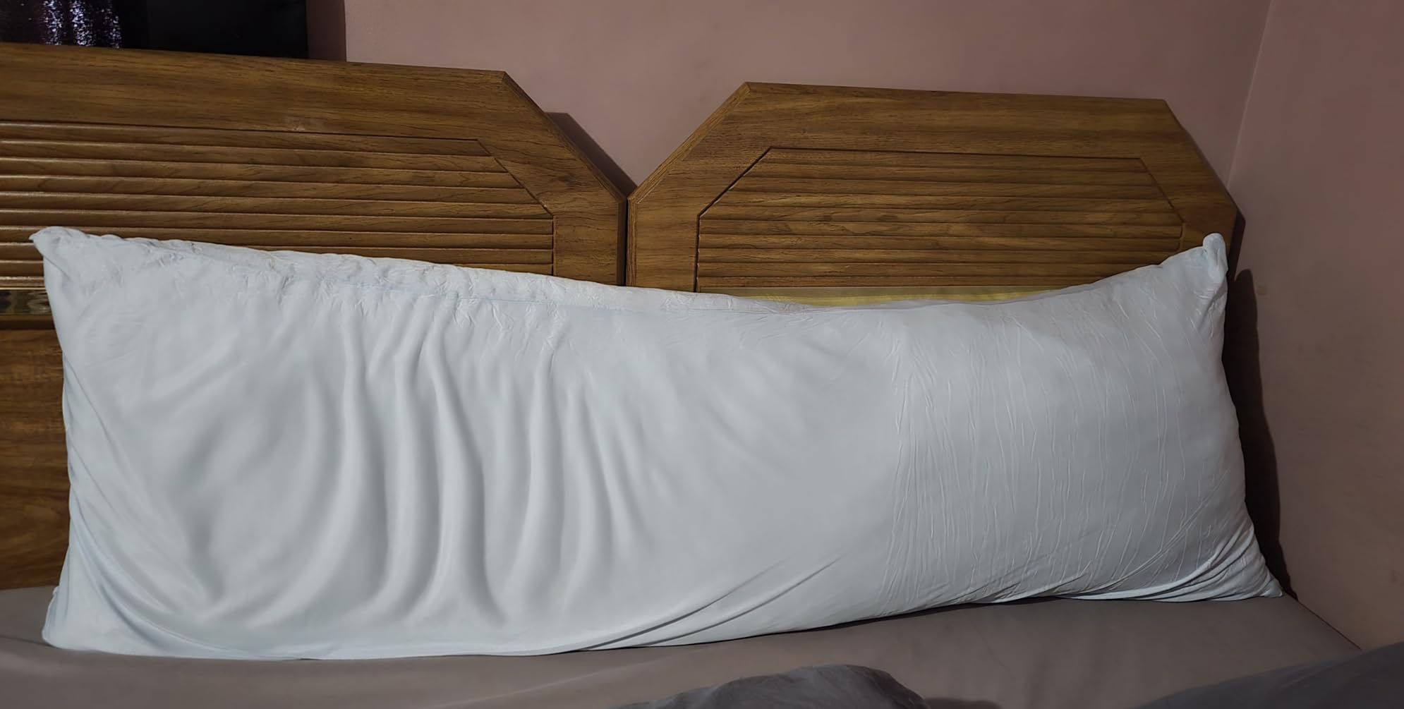 WhatsBedding Memory Foam Body Pillow with Removable Pillowcase-Fluffy Body Pillows for Adults -Large Long Bed Pillows for Sleeping - 20x54 inch, White customer photo 2