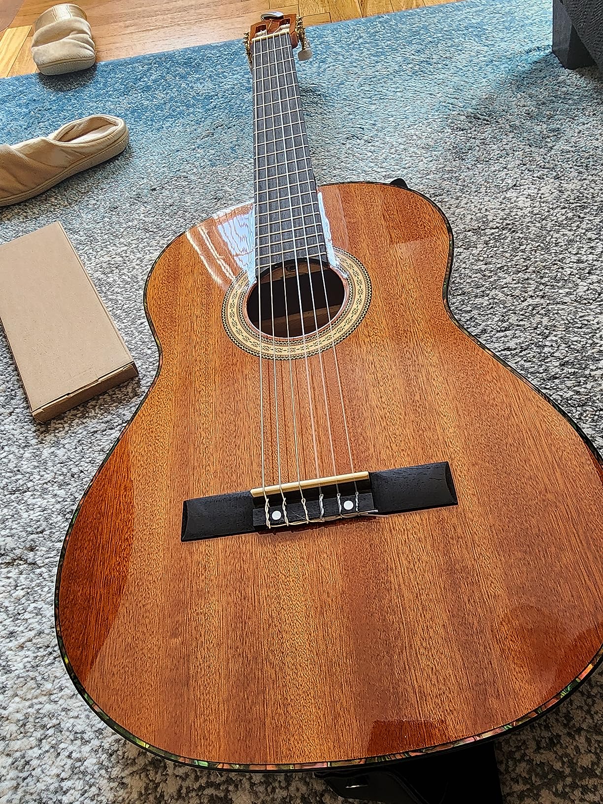 Classical Guitar 4/4, 39 Inch Full Size Nylon String Guitar for Beginner Adults, Guitar Bundle with Gig Bag & Footstool, Sapele Brown, by Vangoa customer photo 1