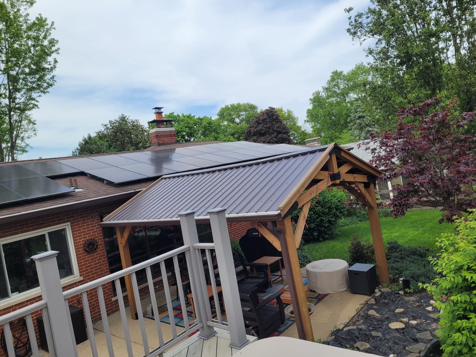 Backyard Discovery Norwood 20 ft. x 12 ft. All Cedar Wooden Carport Pavilion Gazebo with Hard Top Steel Roof customer photo 2