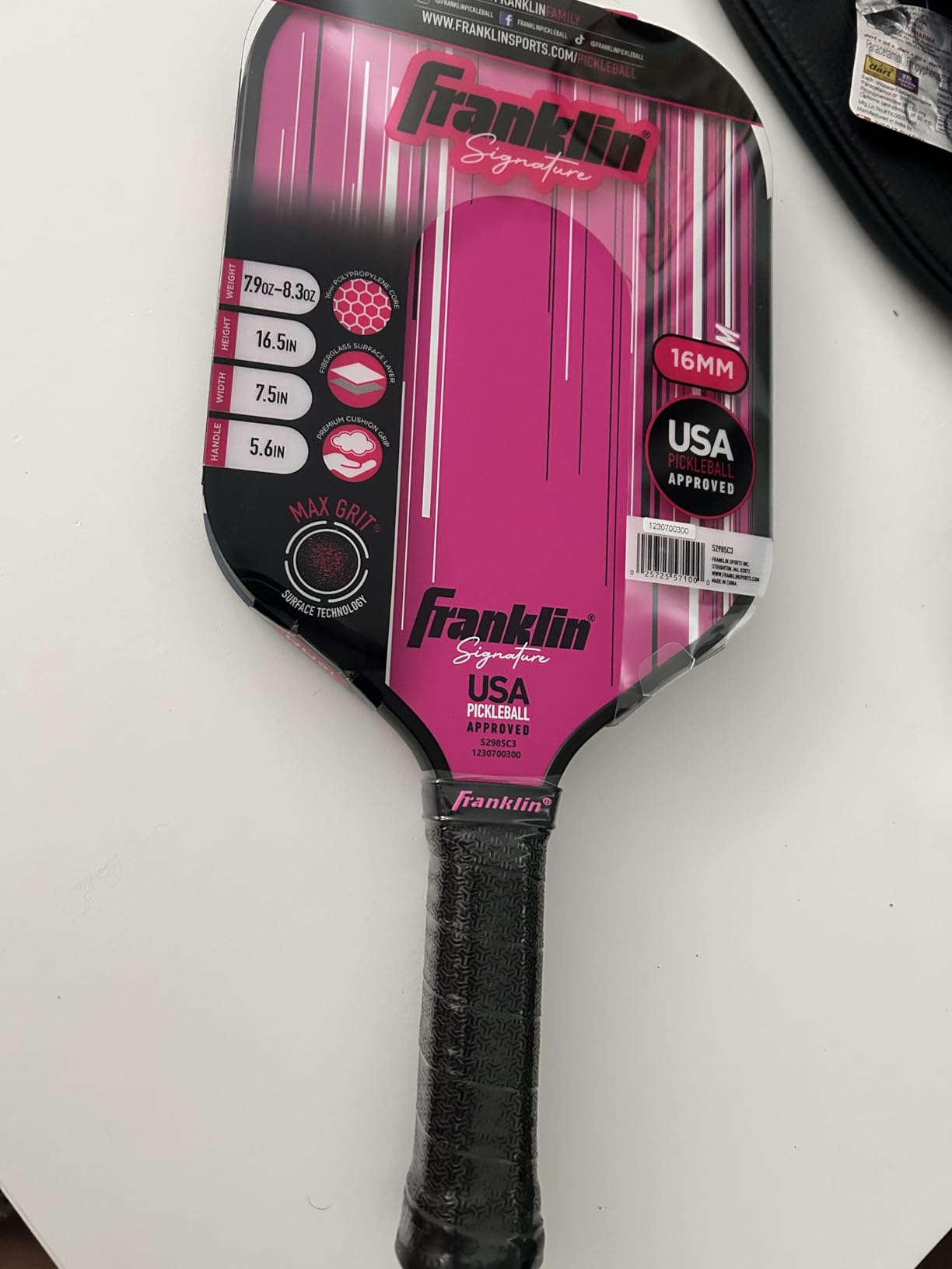 Franklin Sports Pro Pickleball Paddles - Signature Series Pro Pickleball Paddle with MaxGrit Surface - USA Pickleball (USAPA) Approved Tournament Pickleball Paddles - 13mm + 16mm Polypropylene Cores customer photo 2