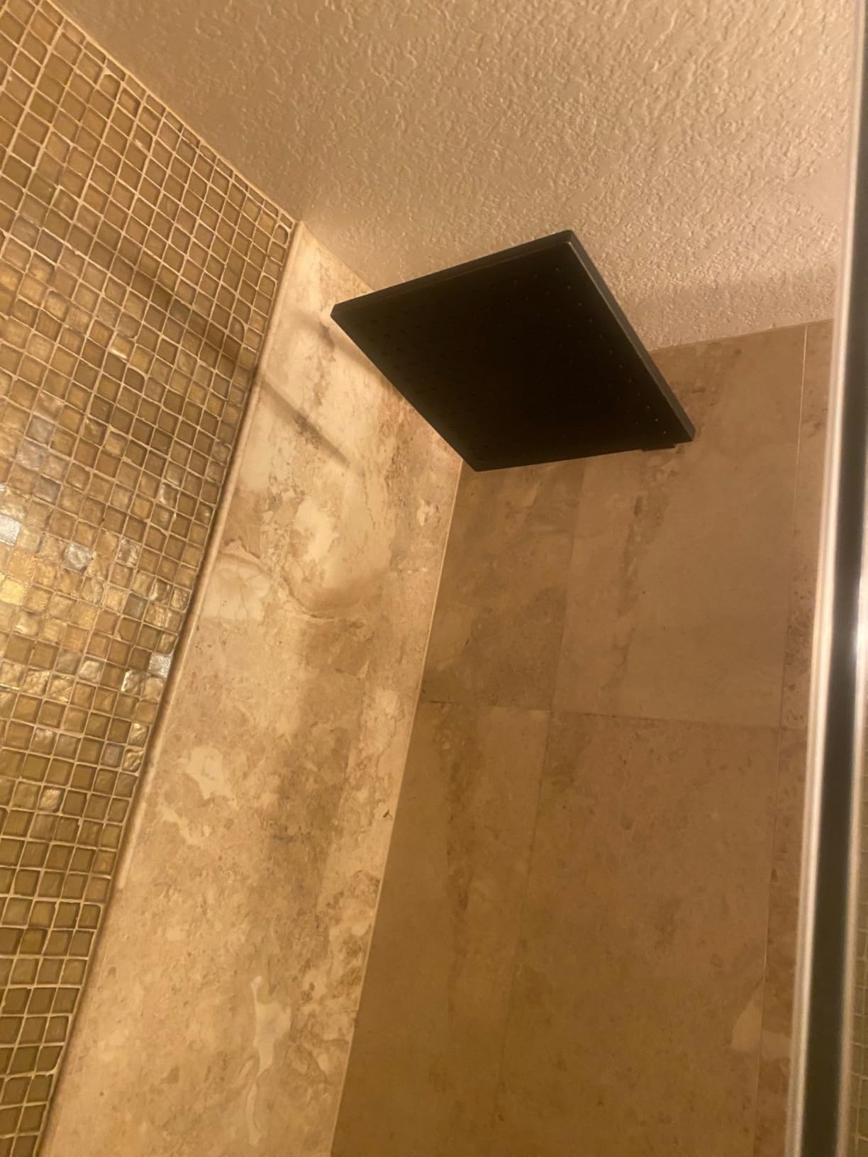 Hibbent cUCPC Certified Metal Rain Shower Head, 12'' High Pressure Shower Heads, Square Large Bathroom Rainfall Shower Head with Adjustable Brass Ball Joint, Waterfall Full Body Coverage, Matte Black customer photo 1