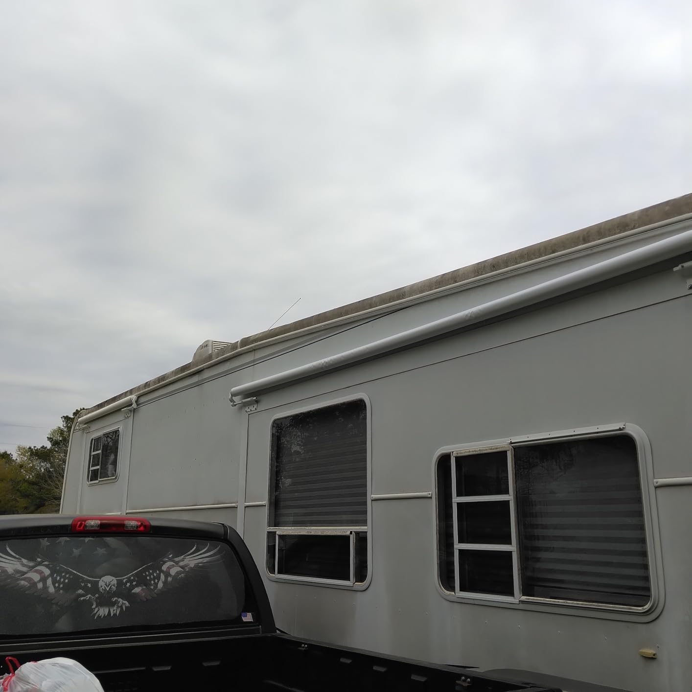 Awnlux Black Modular Slide Topper Awning Slide Out Protection, 7' (6'7