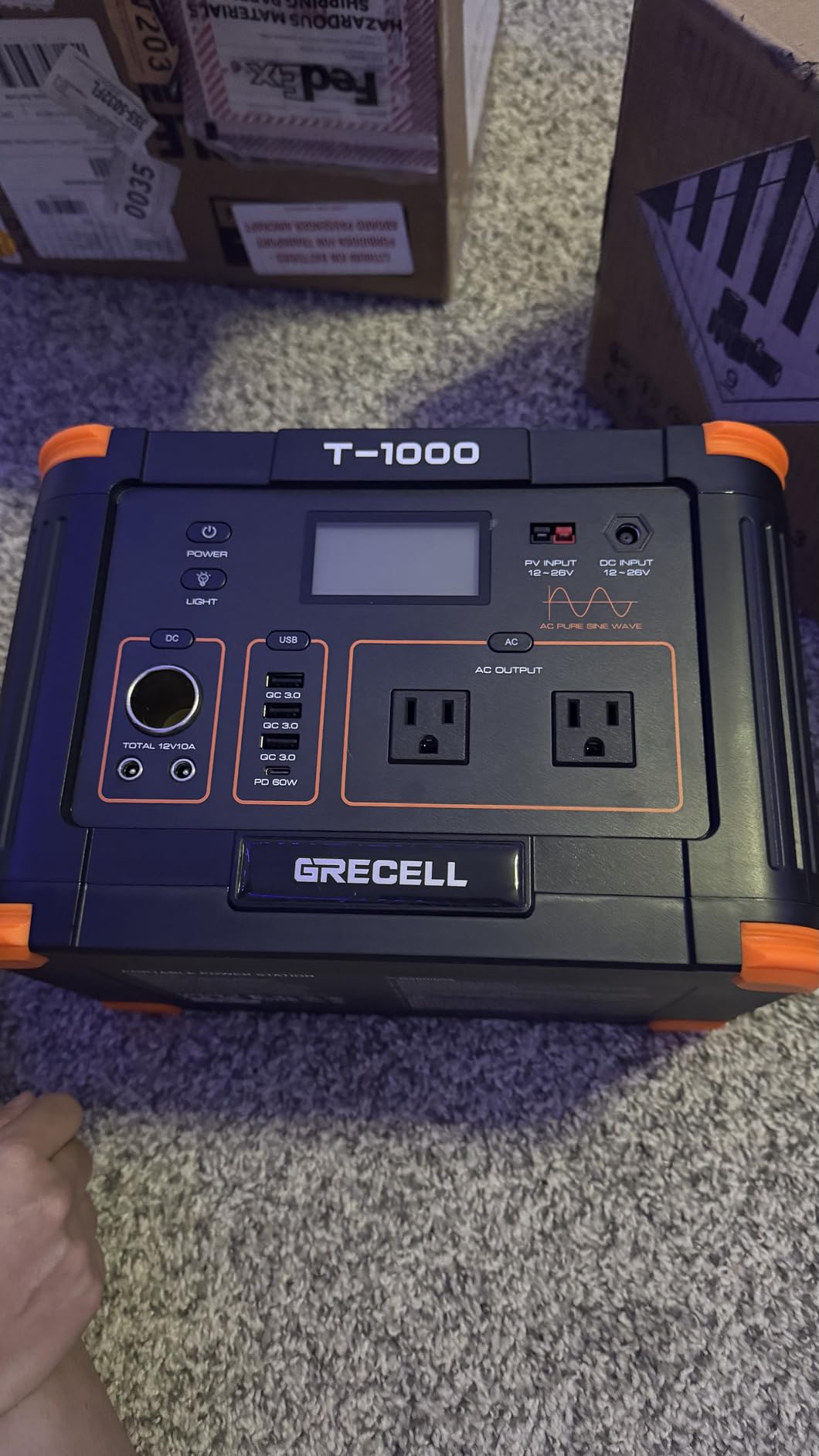 GRECELL 999Wh Solar Generator 1000W, Portable Power Station with 60W USB-C PD Output, 110V Pure Sine Wave AC Outlet Backup Lithium Battery for Outdoors Camping Travel Hunting Home (Peak 2000W) customer photo 2