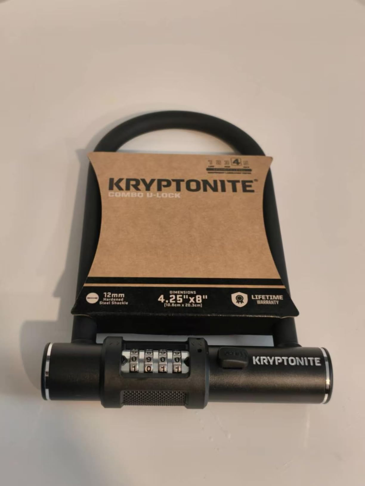 Kryptonite Combo Bike U-Lock Standard, Anti-Theft Security Bicycle Lock, 12mm Steel Shackle, 4-Digit Resettable Combination U Lock for Scooter Road Mountain Bikes customer photo 2