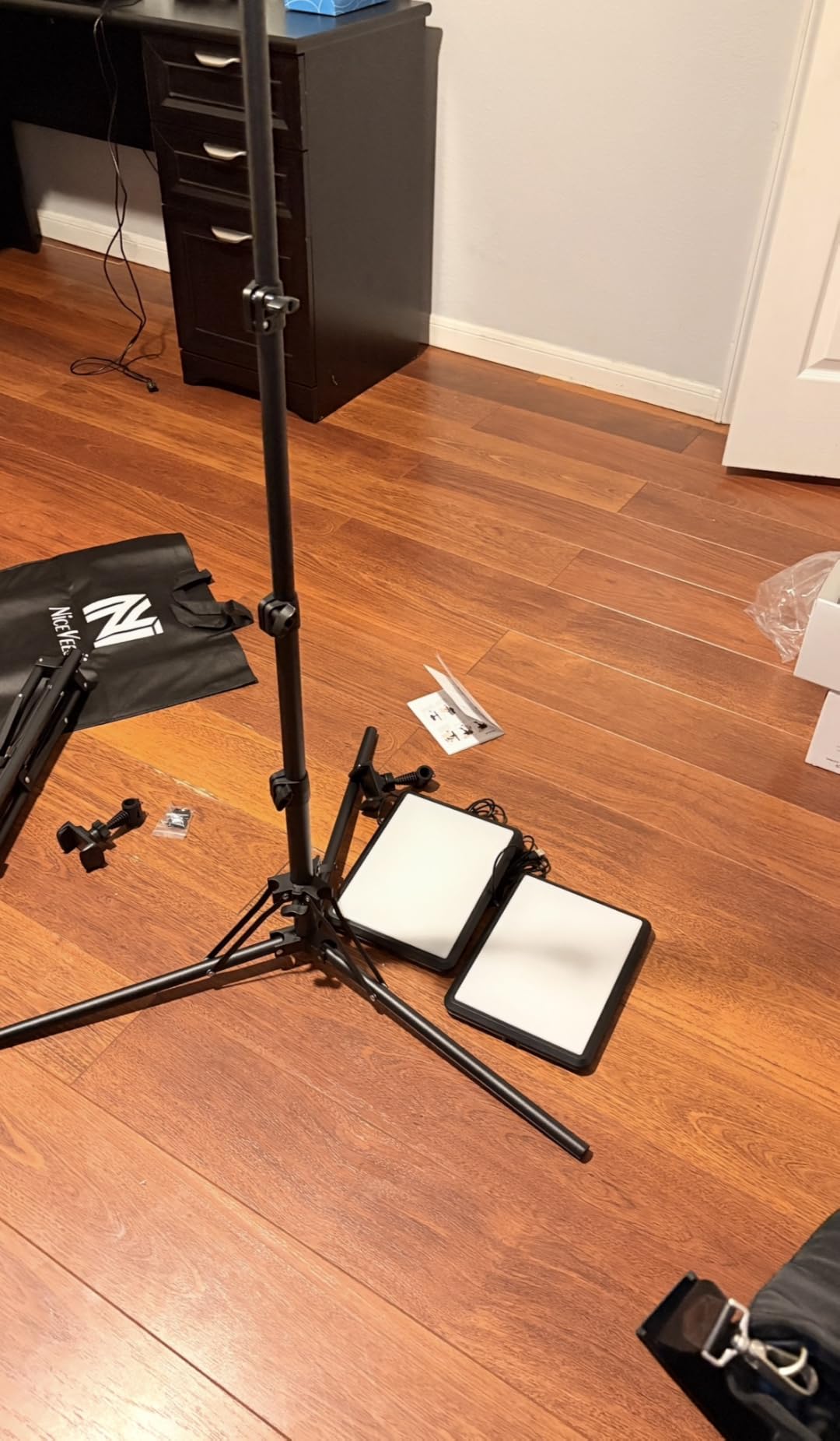 2-Pack LED Video Light Kit, NiceVeedi Studio Light, 2800-6500K Dimmable Photography Lighting Kit with Tripod Stand&Phone Holder, 73