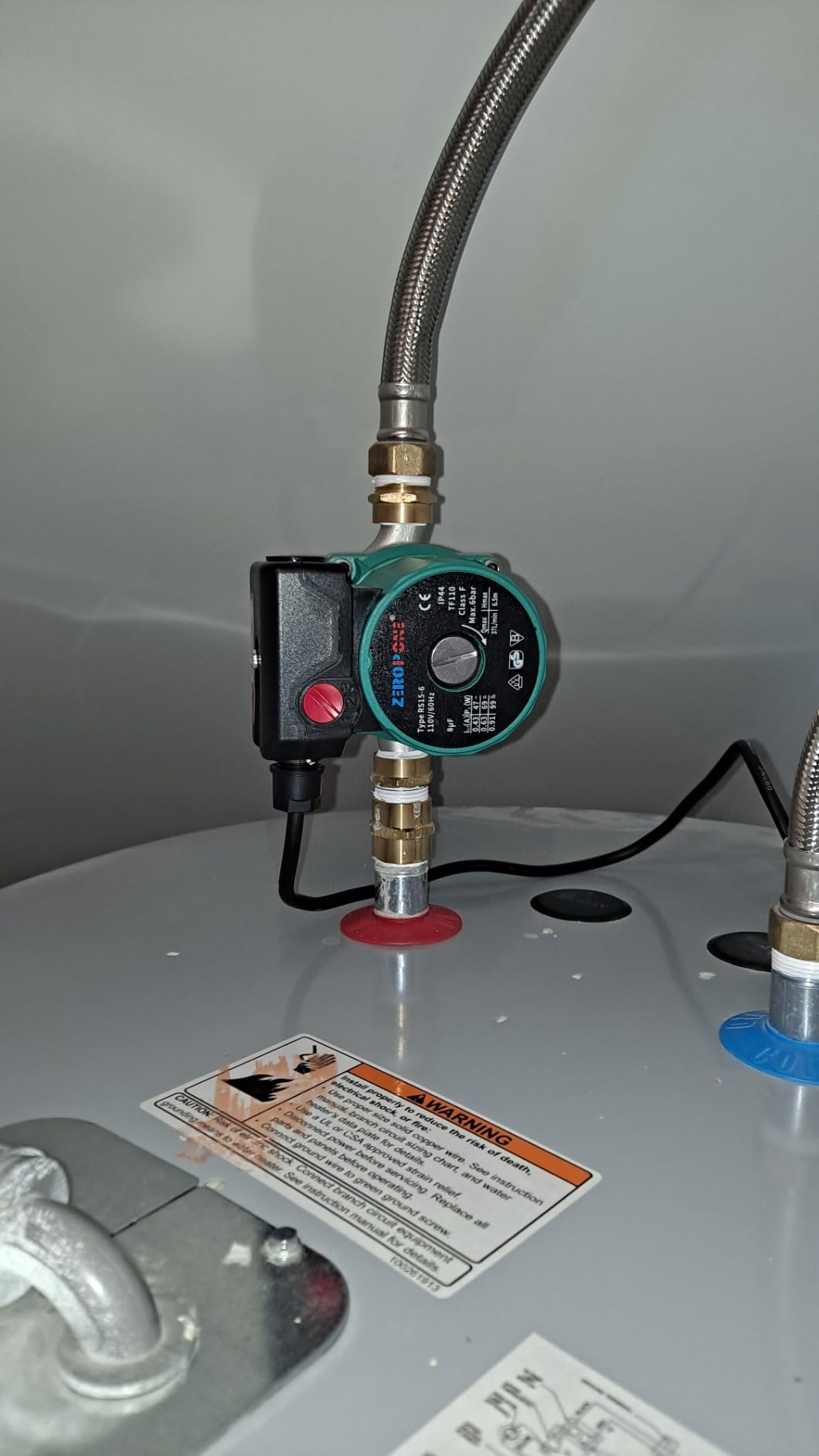 ZeroPone Hot Water Recirculating Pump, Water Circulator Pump, 120W 110V Automatic Circulating Pump Stainless Steel Head NPT 3/4