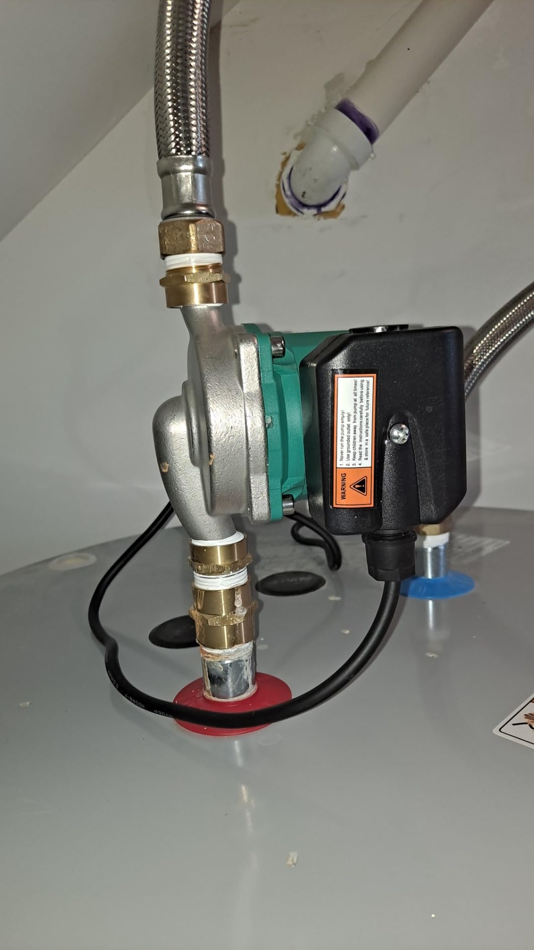 ZeroPone Hot Water Recirculating Pump, Water Circulator Pump, 120W 110V Automatic Circulating Pump Stainless Steel Head NPT 3/4