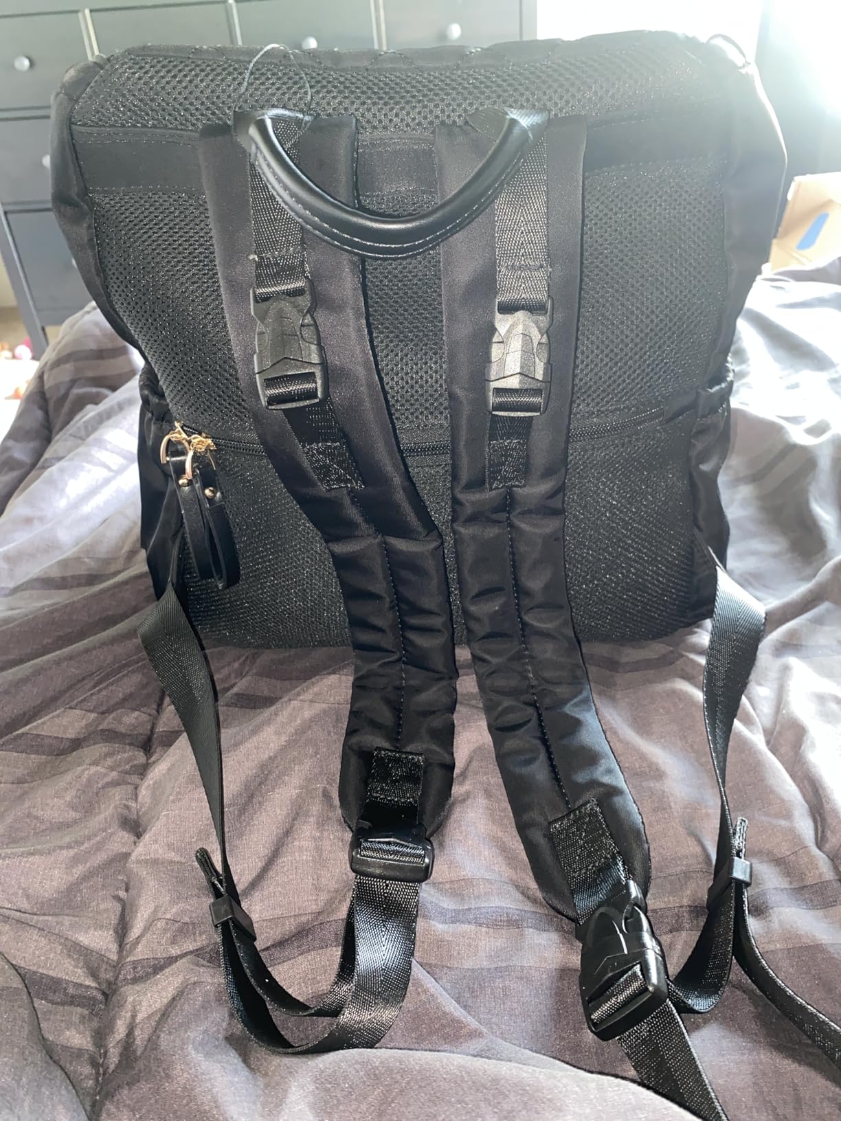 LORADI Lightweight Diaper Bag Backpack with Stroller Clips, Insulated Pockets, Baby Shower Essentials, Compact, Black customer photo 1