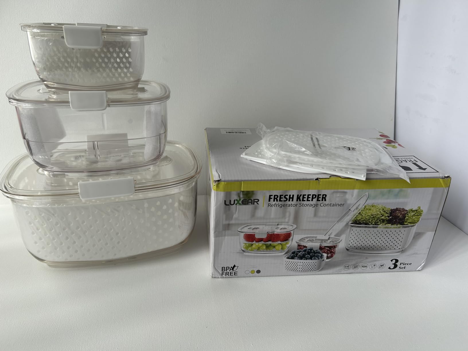 LUXEAR Fresh Produce Vegetable Fruit Storage Containers 3-Piece Set customer photo 1