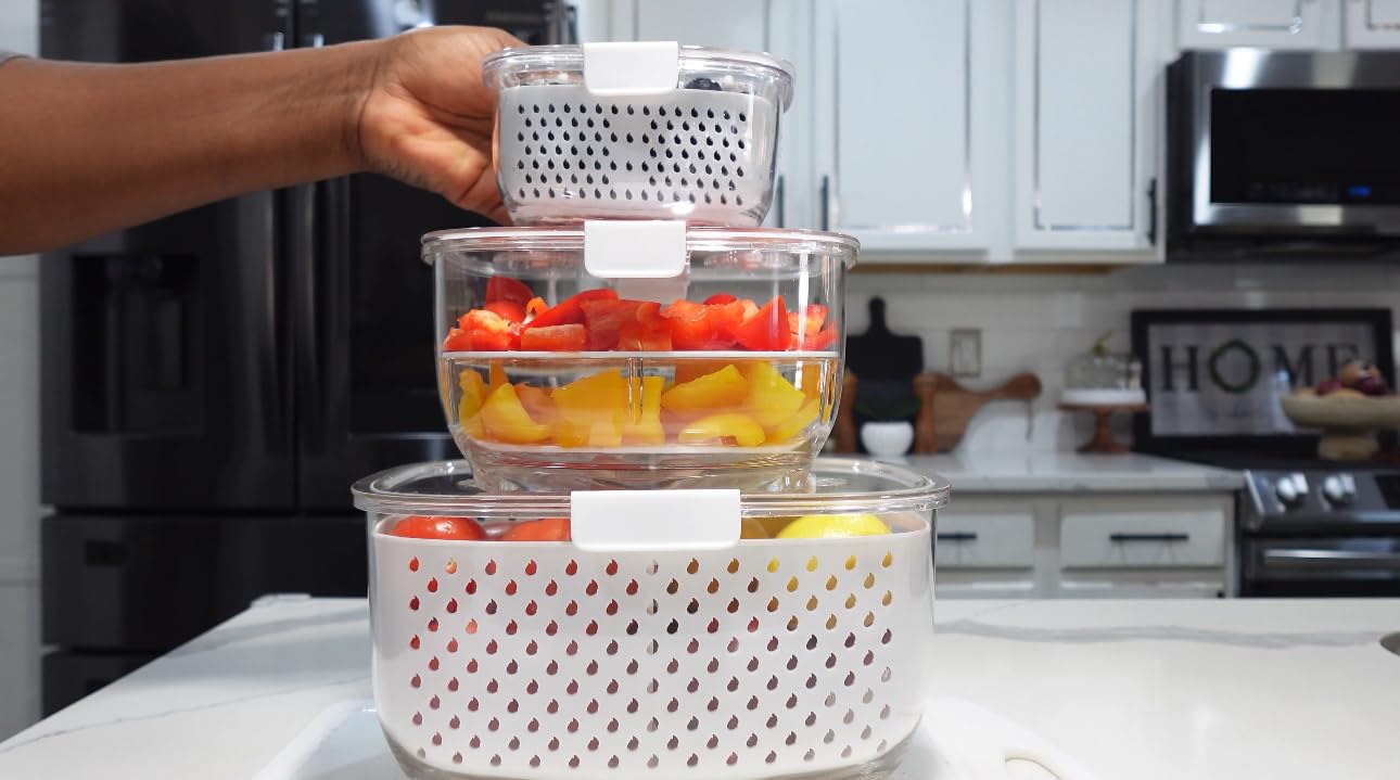 LUXEAR Fresh Produce Vegetable Fruit Storage Containers 3-Piece Set customer photo 2