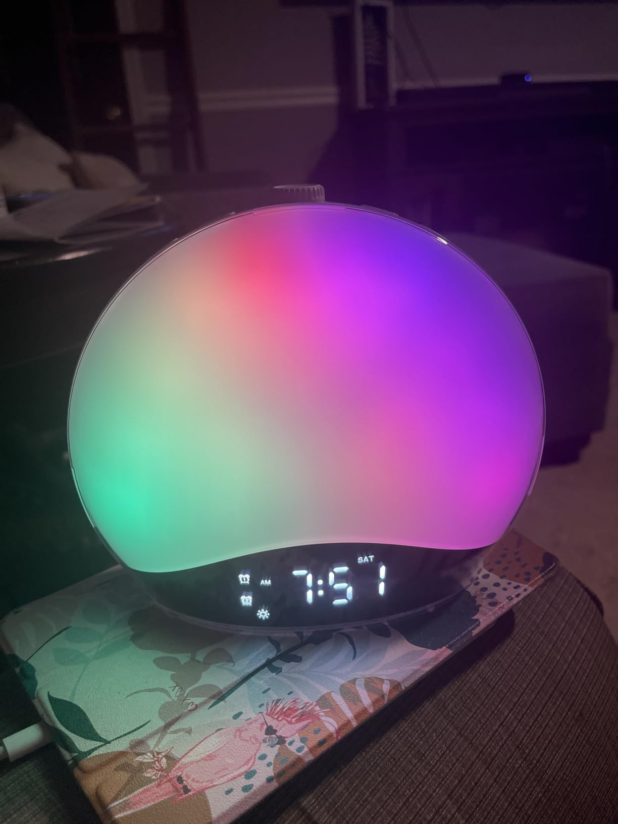 Wake Up Light Sunrise Alarm Clock with 17 Nightlights, Alarm Clocks for Bedbrooms Sound Machine with 5W Bluetooth Speaker, 25 Soothing Sounds, SleepTimer, Dual Alarms, FM Radio, Gift for Kids, Adults customer photo 2