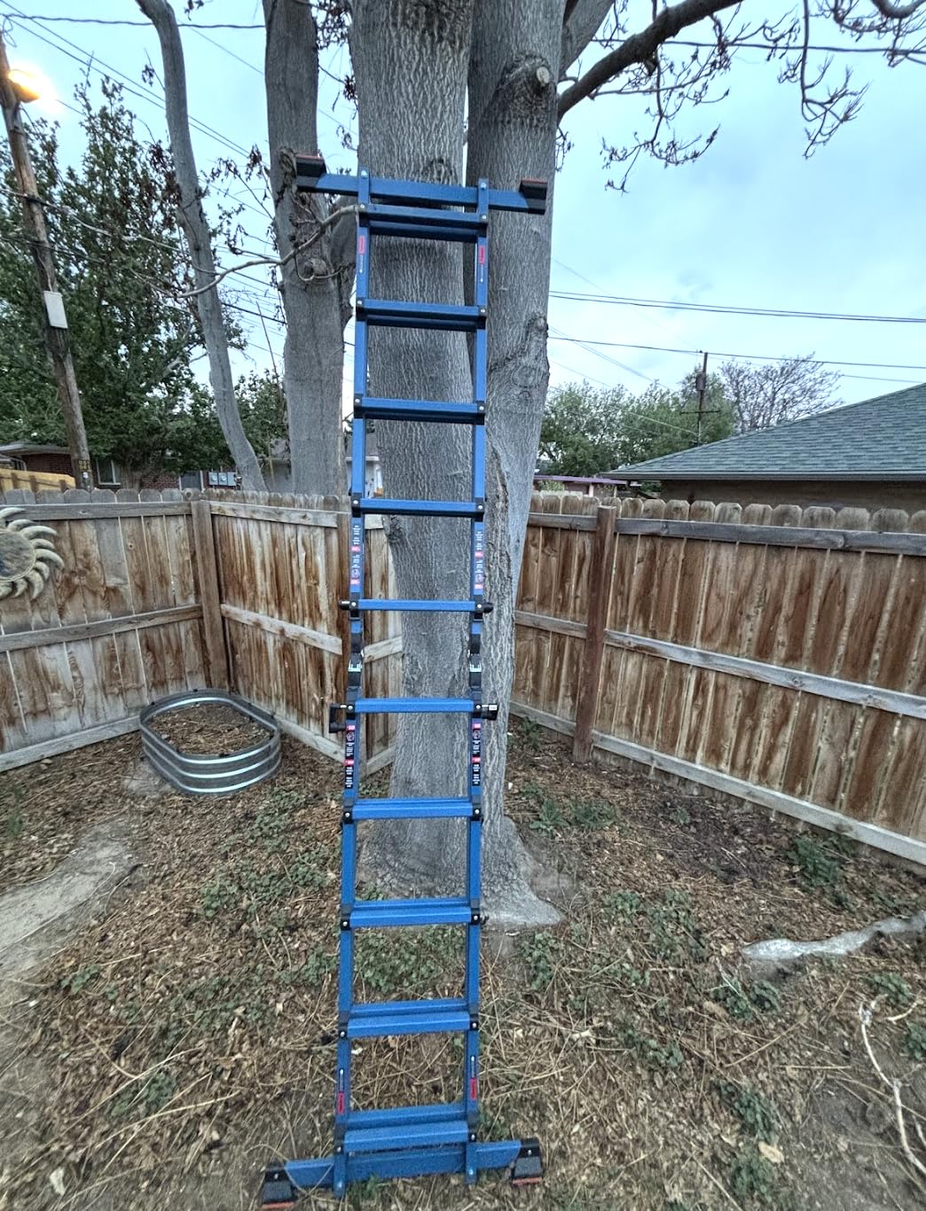 LANBITOU Ladder, A Frame 4 Step Ladder Extension, 14 FT Anti-Slip Multi Position & Storage Folding Ladder customer photo 2