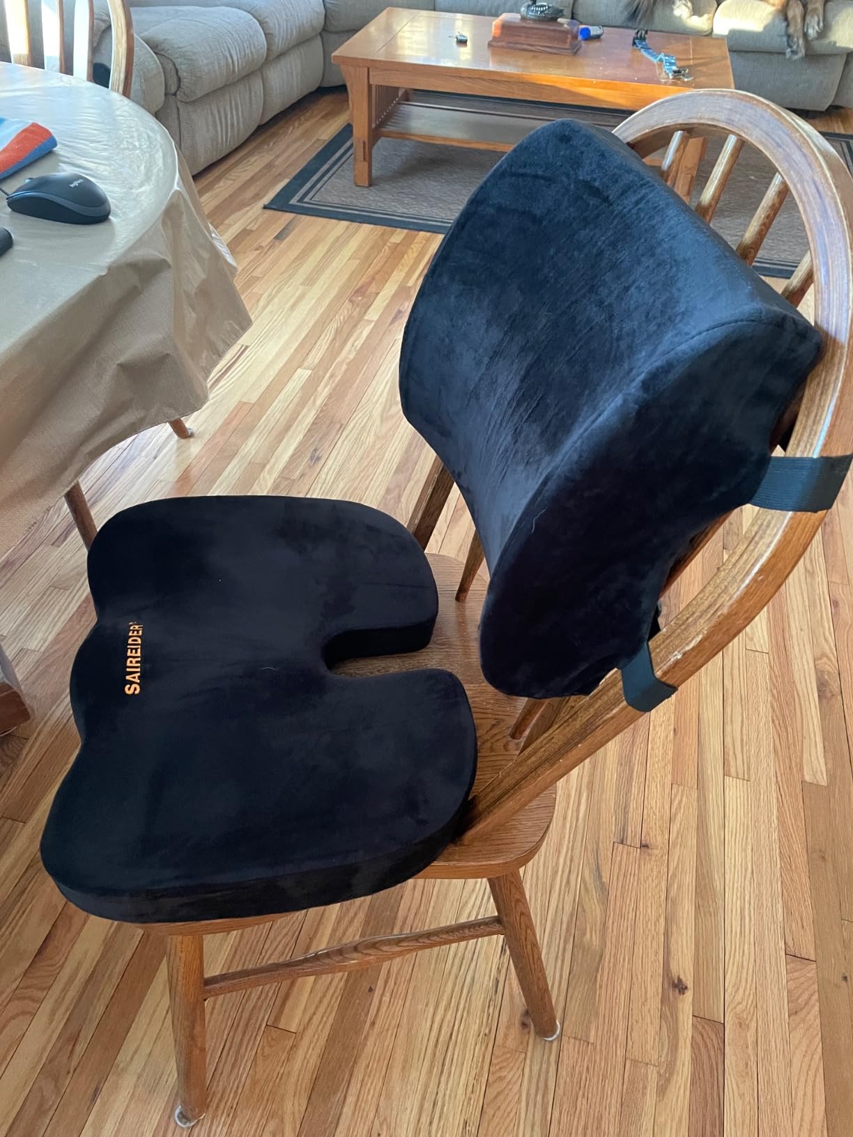 SAIREIDER Seat Cushion and Lumbar Support Pillow for Office Chair, Memory Foam Car Seat Cushions Back Support Pillows, Help Relieve Pain of Back, Lumbar, Tailbone and Sciatic Nerve customer photo 2