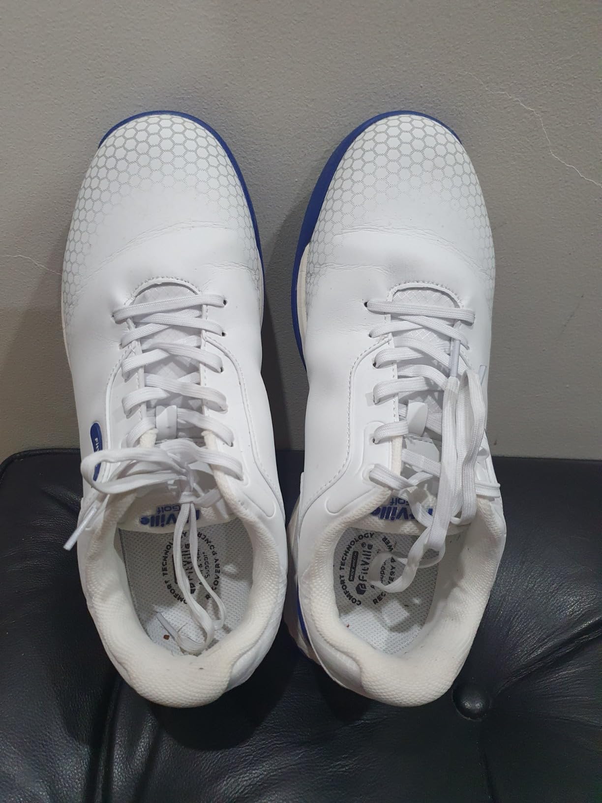 FitVille Wide & Extra Wide Mens Golf Shoes Professional Outdoor Waterproof Spiked Golf Shoes for Men customer photo 1