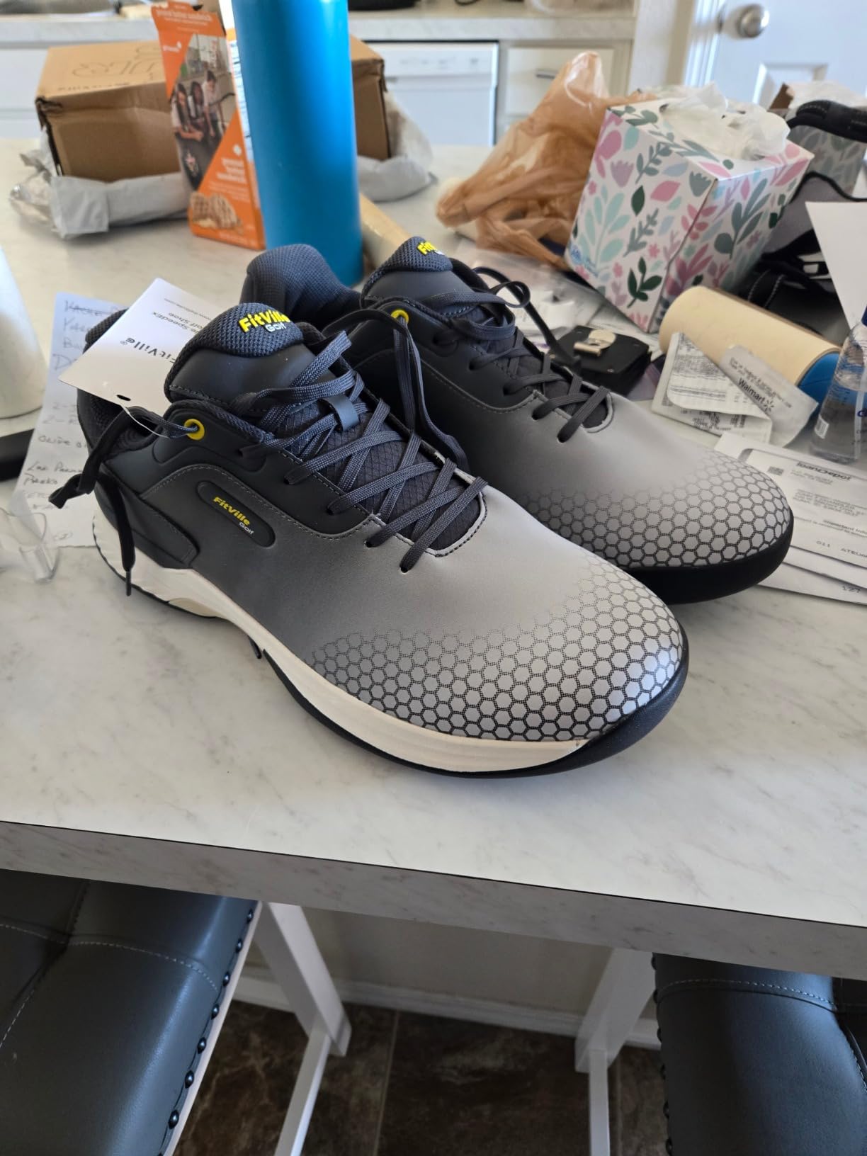 FitVille Wide & Extra Wide Mens Golf Shoes Professional Outdoor Waterproof Spiked Golf Shoes for Men customer photo 2