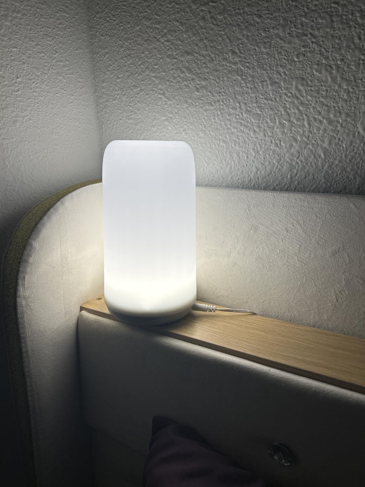 ROOTRO Touch Bedside Table Lamp, [Sleek Design & RGB Mode] 3 Way Dimmable Small Lamp for Bedroom, LED Lamp with Warm White Lights, Multi-Color Smart Nightstand Lamp for for Living Room Home Gifts customer photo 1